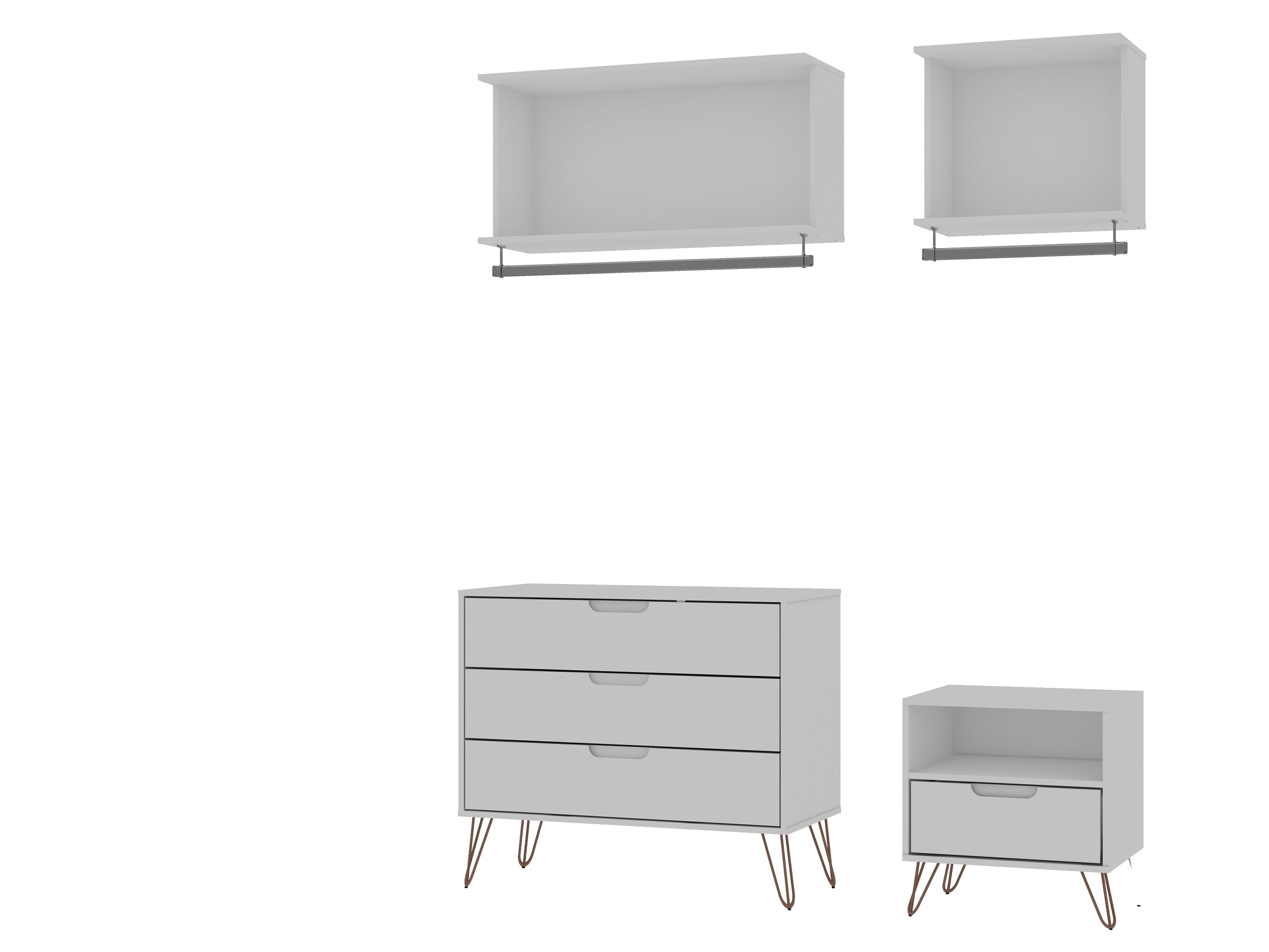 Manhattan Comfort 145GMC1 Rockefeller White Armoire