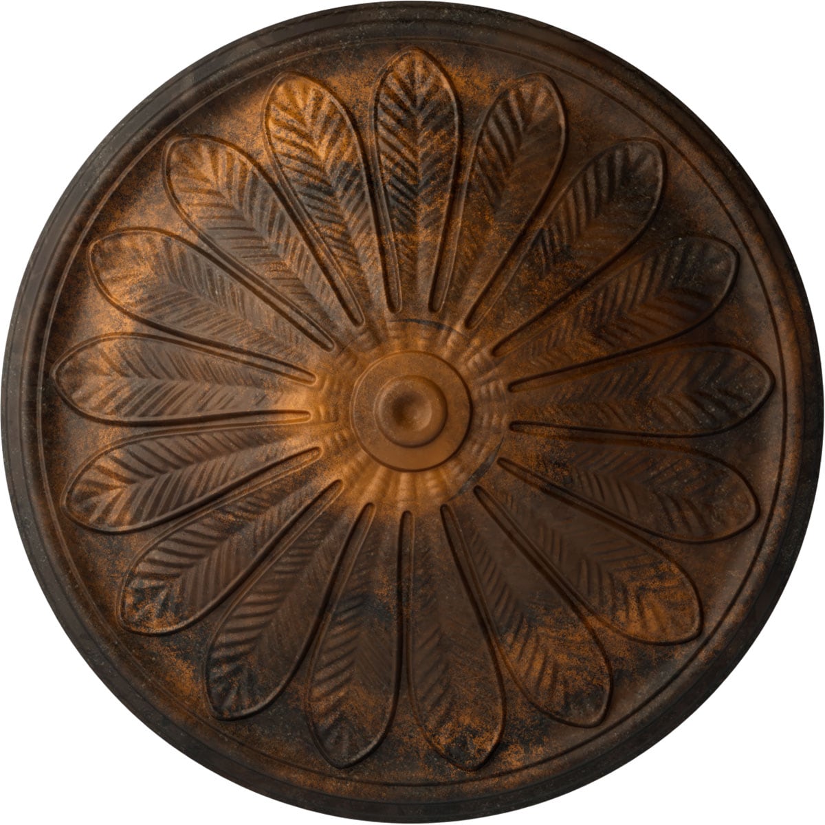 Ekena Millwork CM25BRRUS Brontes 25.5-in W x 25.5-in L Painted Rust Polyurethane Whole Ceiling Medallion