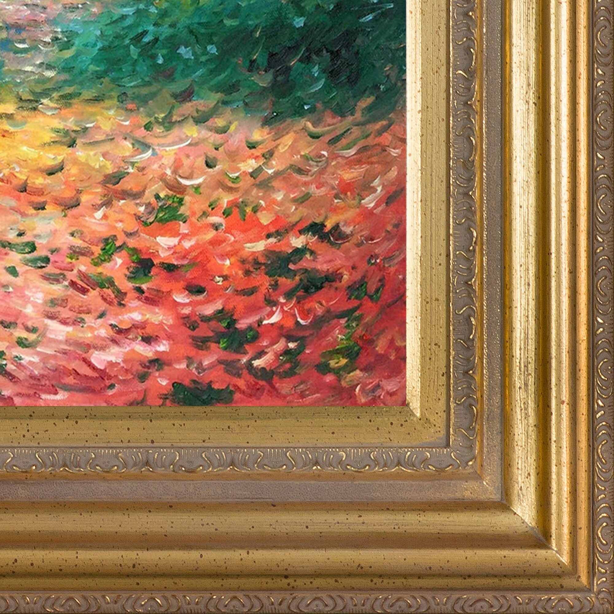 La Pastiche Claude Monet Framed 30-in H x 34-in W Landscape Canvas Hand ...