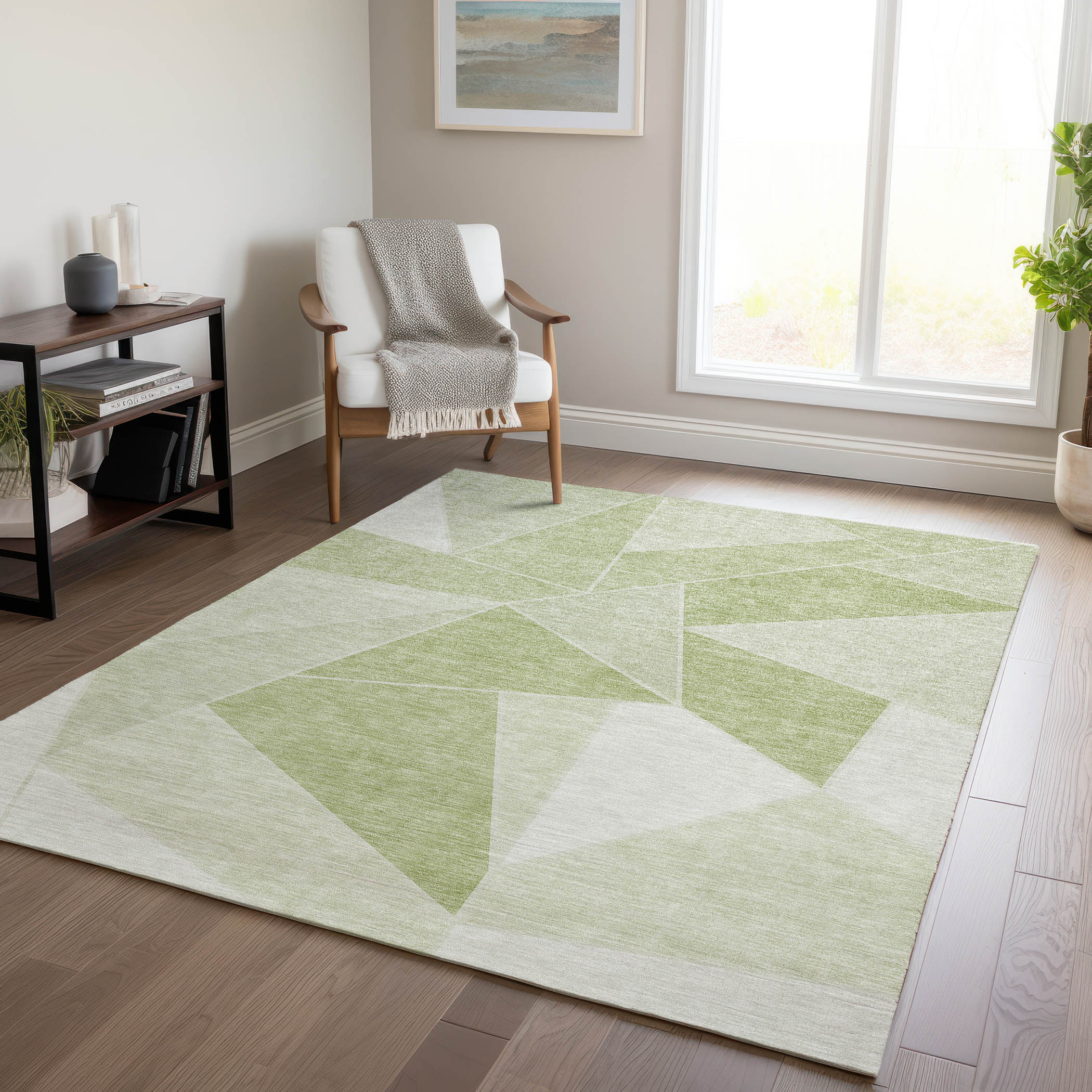 Addison Rugs ACN636AL8X10 Chantille ACN636AL 8 x 10 (ft) Polyester Aloe Rectangular Indoor/Outdoor Geometric Machine washable Area rug