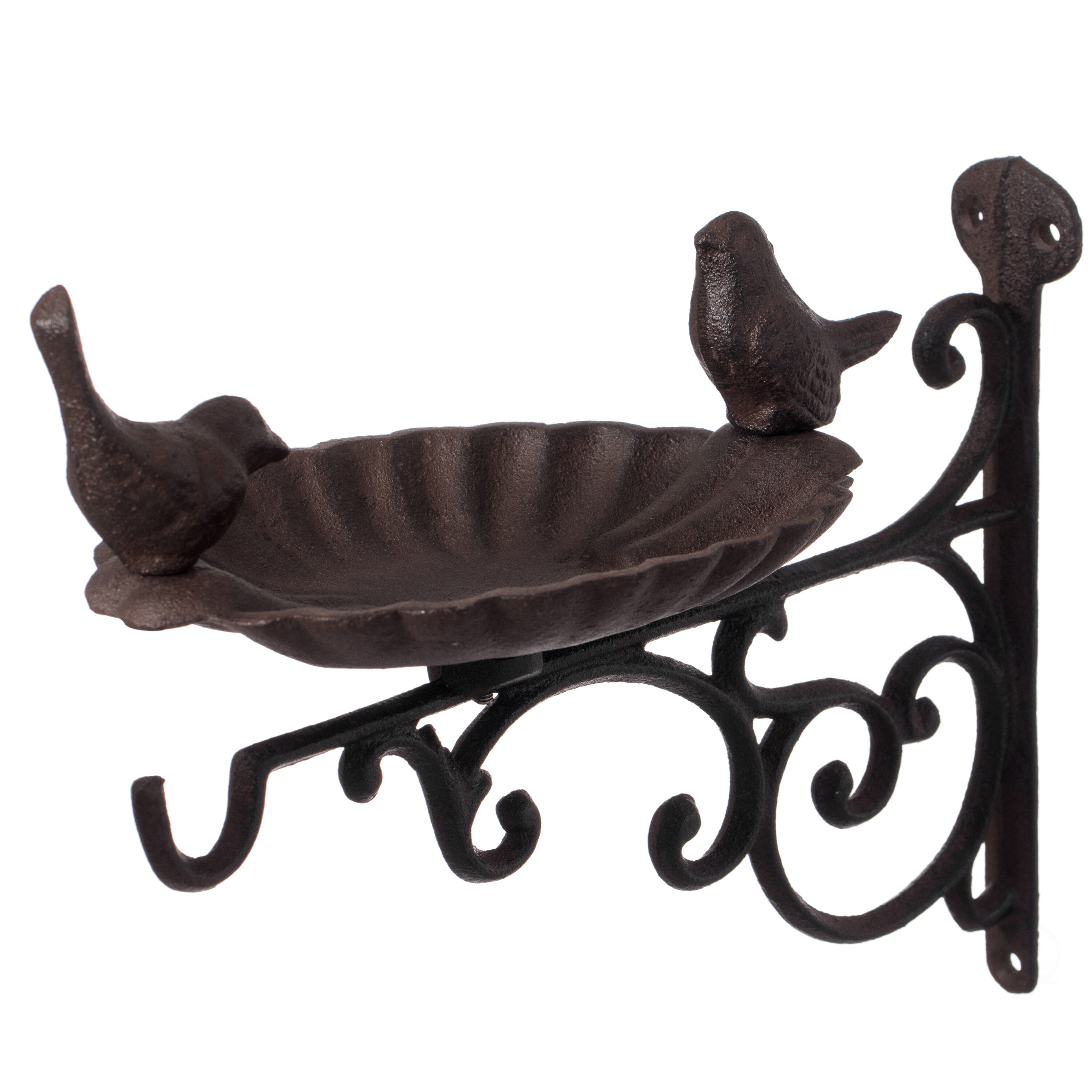 Gardenised QI004530 8.5-Inches H Bronze Cast iron Birdbath bowl