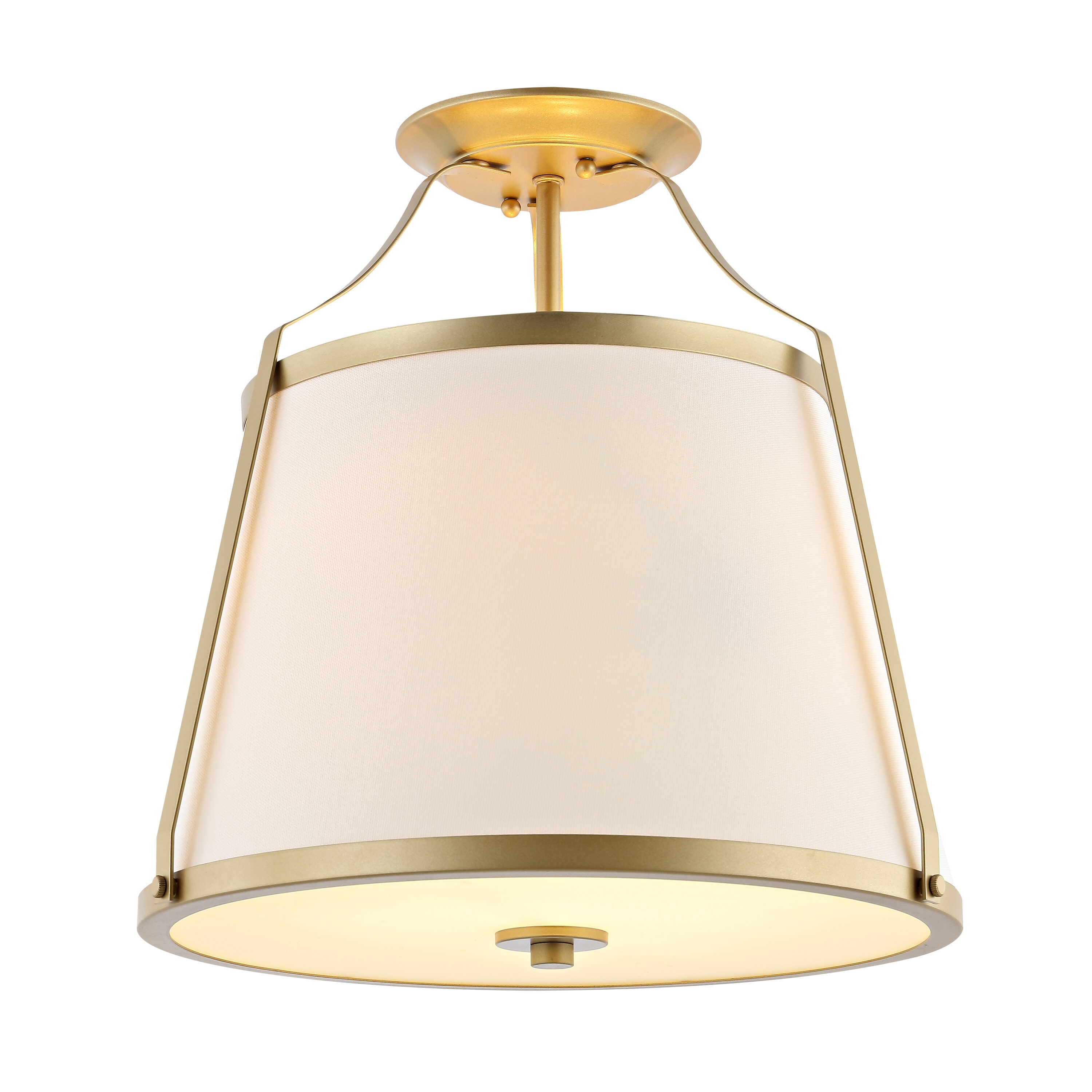 Lanis 16'' Gold and White LED Flush Mount Light