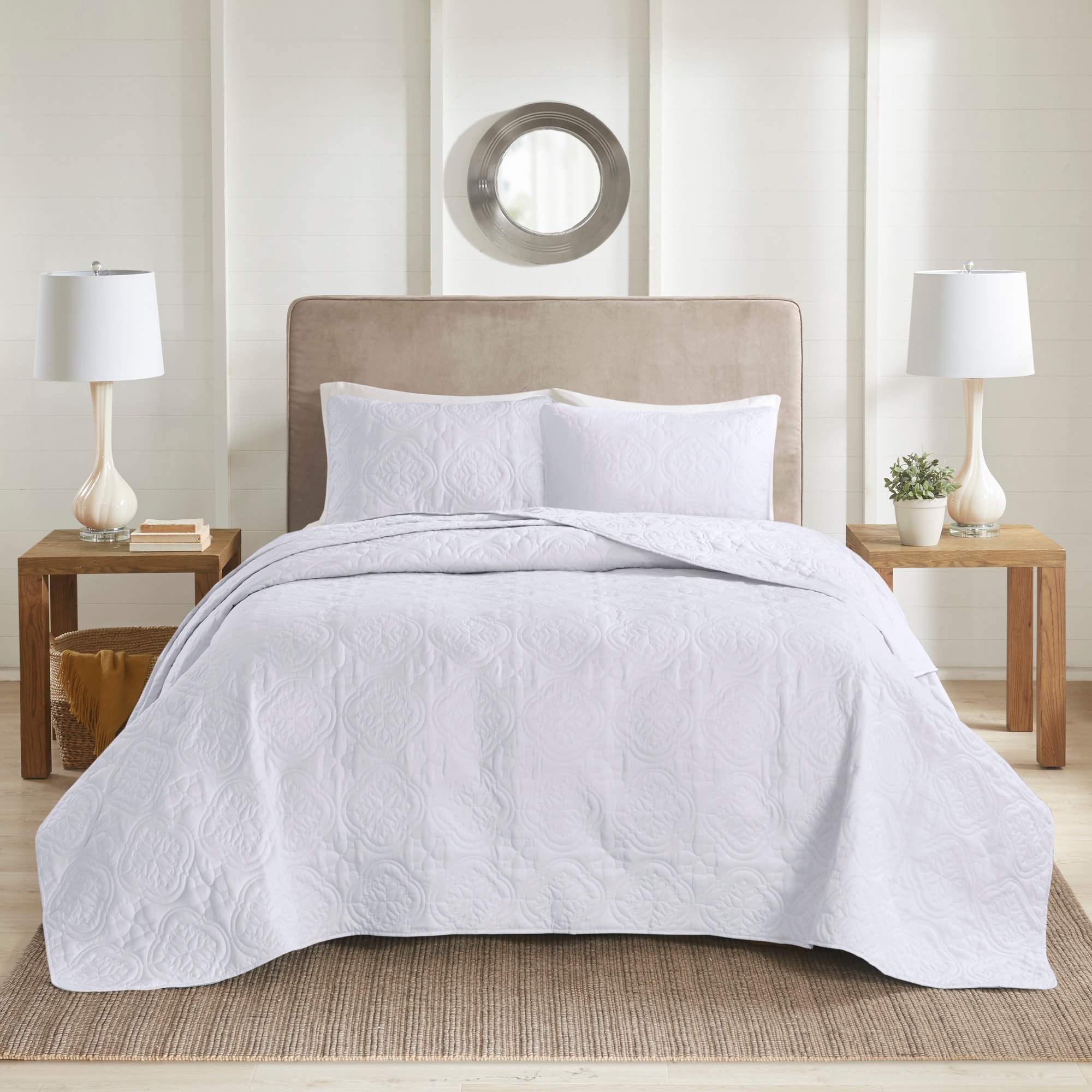 510 Design 5DS13-0292 3 -Piece White Full/Queen Bedspread Set