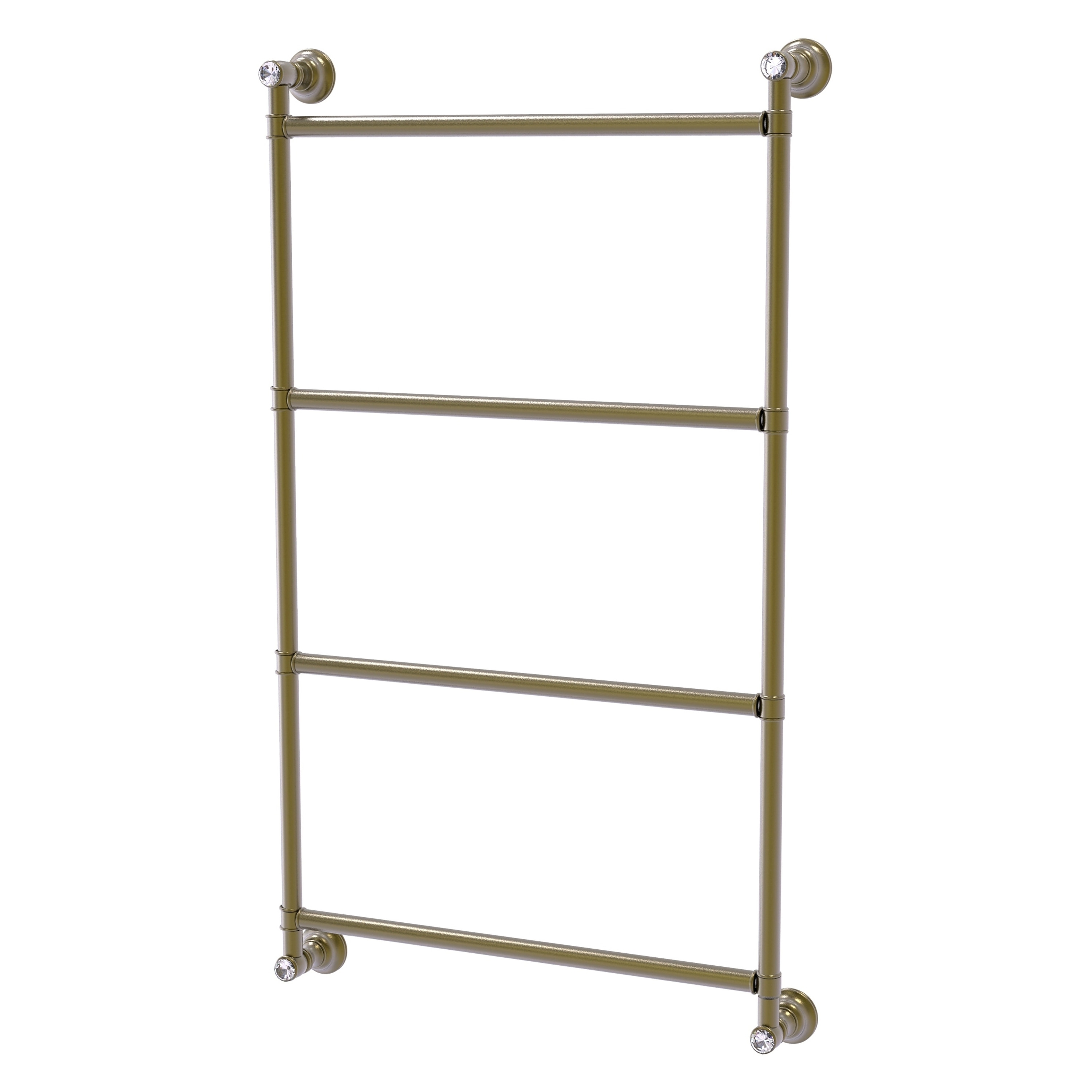 Allied Brass CC-28-18-ABR Carolina Crystal 18-in double Antique Brass Wall mount Double Towel Bar