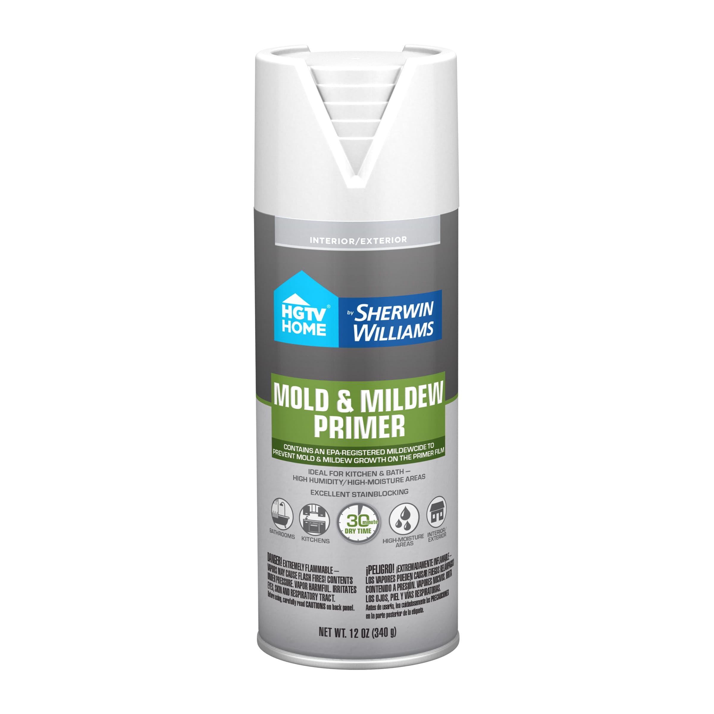 HGTV HOME by Sherwin-Williams HP5474413 Mold and Mildew Interior/Exterior Multi-purpose Oil-based Primer ( Spray can )