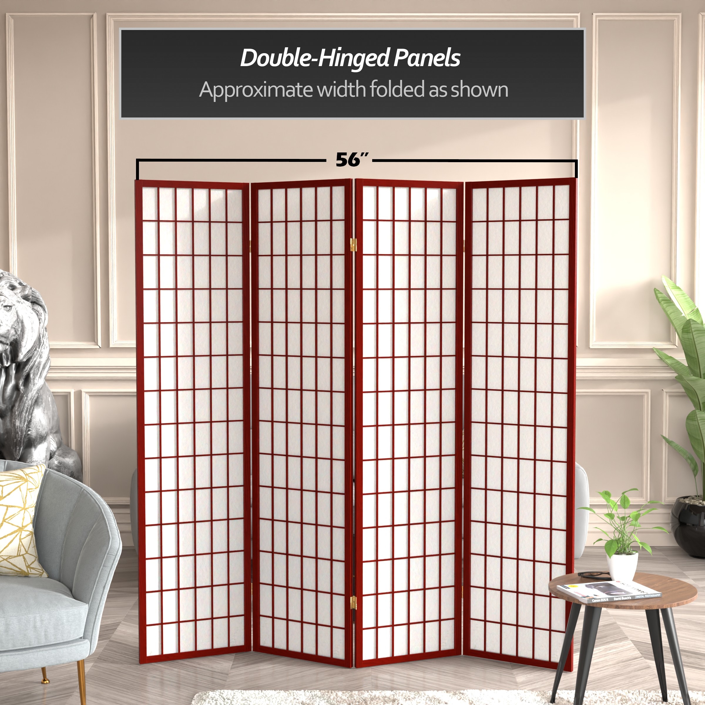 Oriental Furniture SSCWP-4P-RWD Indoor-Privacy-Screens - View #5