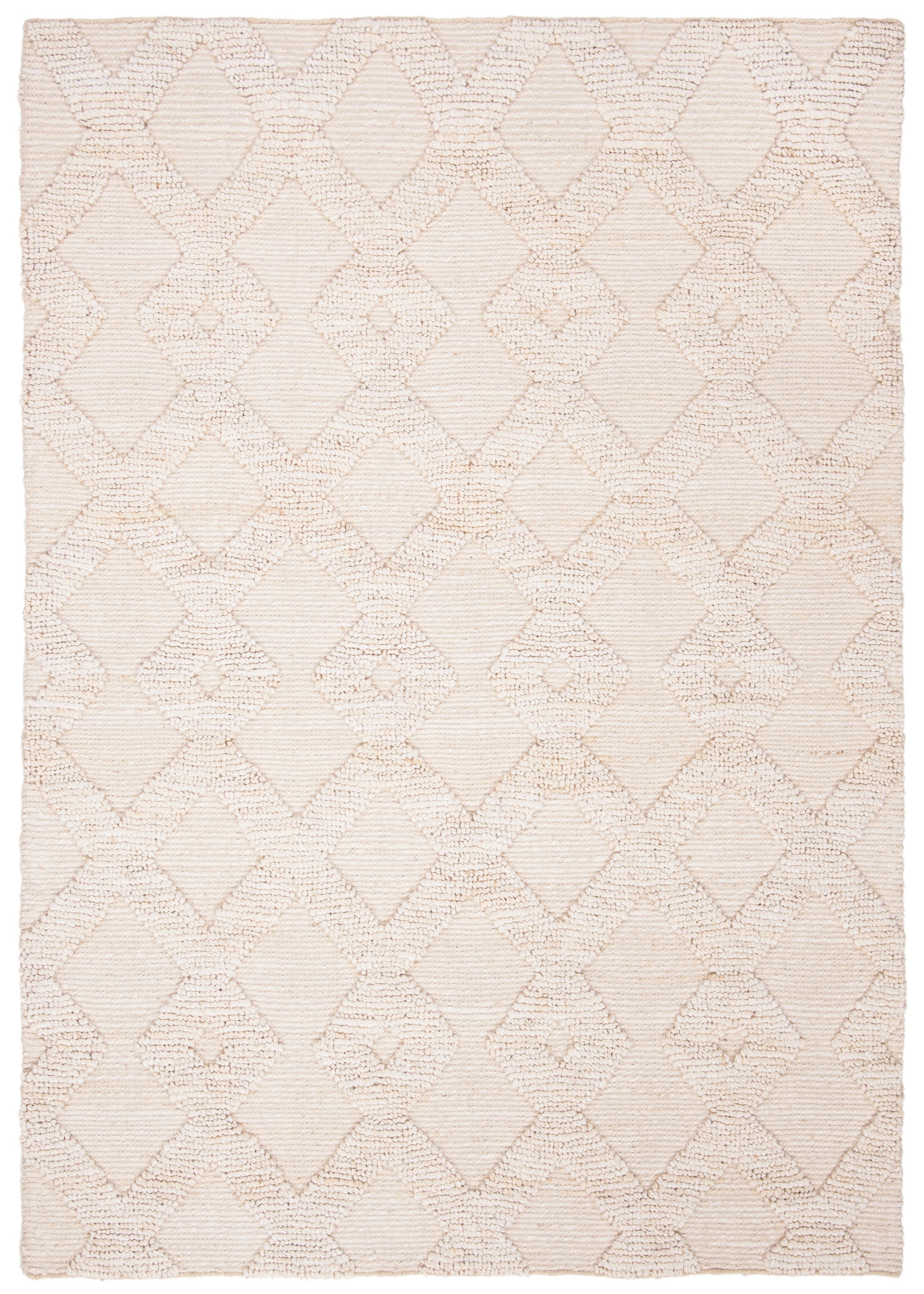 Ivory Geometric Handwoven Natural Fiber 4' x 6' Area Rug