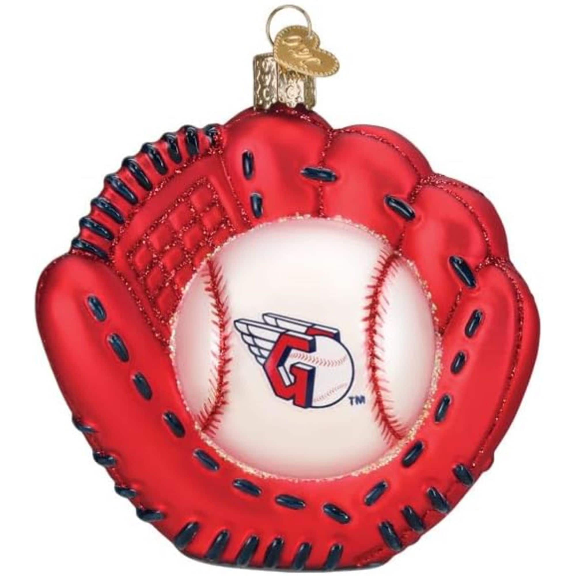 Old World Christmas 729343757272 Blown Glass Ornament for Christmas Tree - Cleveland Guardians Baseball Mitt