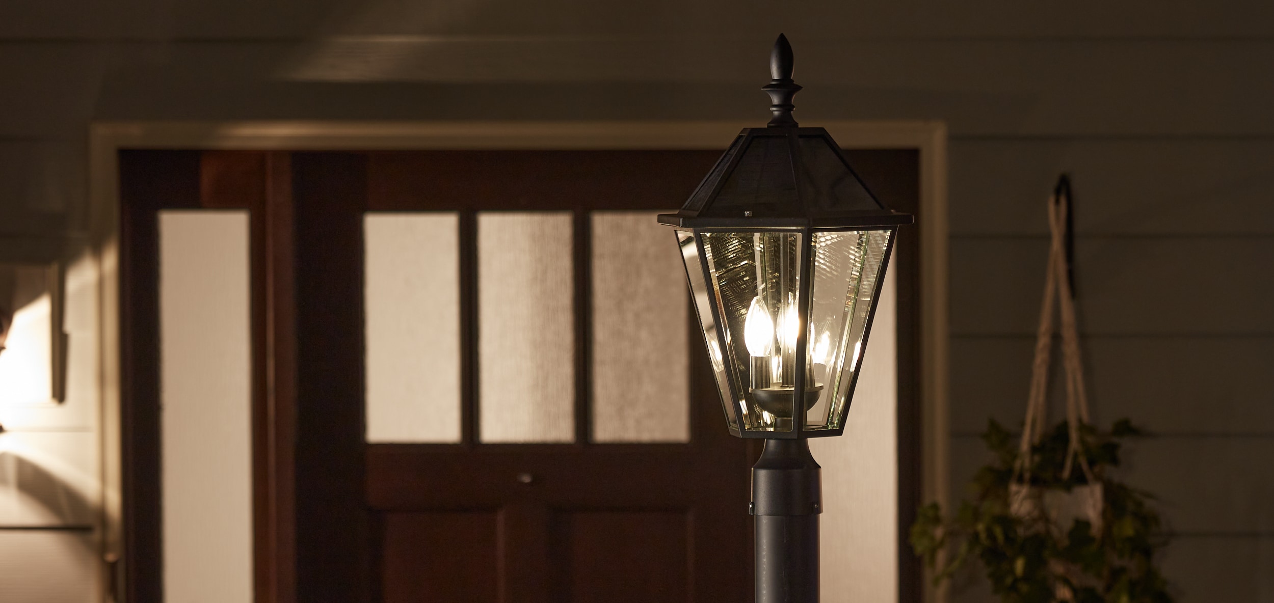 超特価sale開催！】 ウェルショップDusk to Dawn Sensor Outdoor Lamp Post Lights, Street  Light with Triple Head, Waterproof Pole Matte Black Fixtures, Lantern Lamp,  Outside