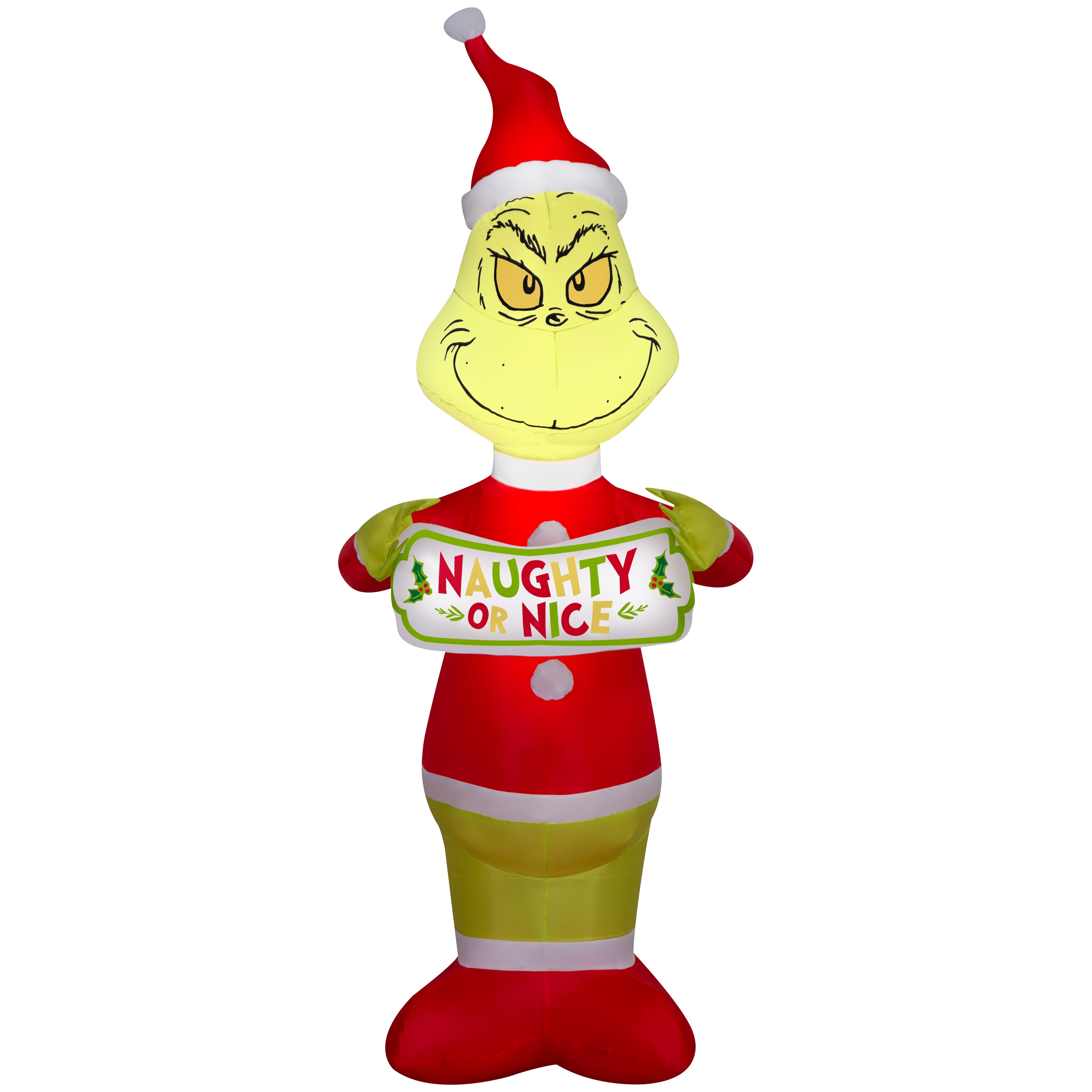 Grinch 886309 4-ft Lighted Dr. Seuss The Merry Christmas Inflatable