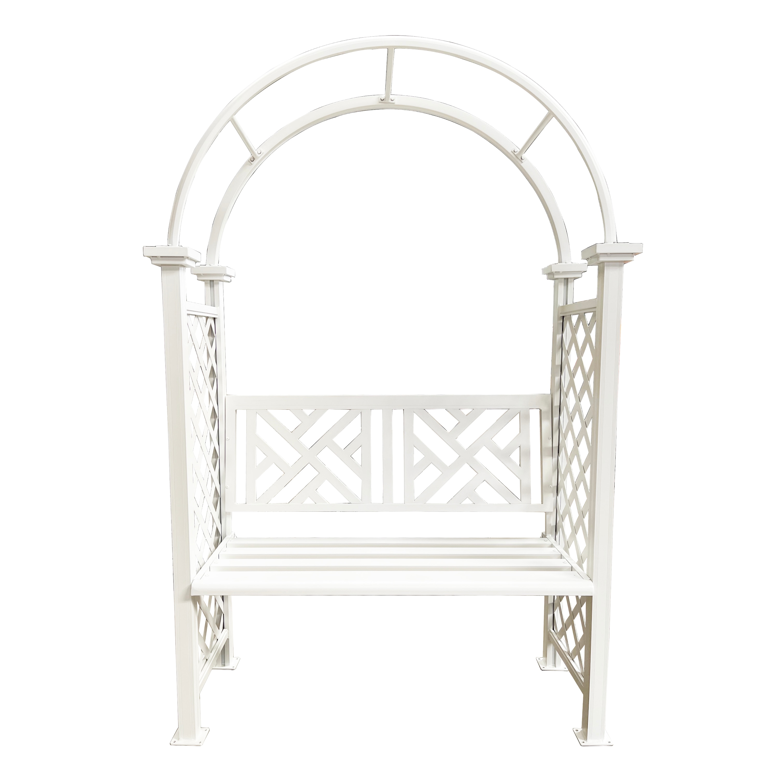 Oakland Living 4.27-ft W x 6.82-ft H Arched White Extruded aluminum Garden Arbor