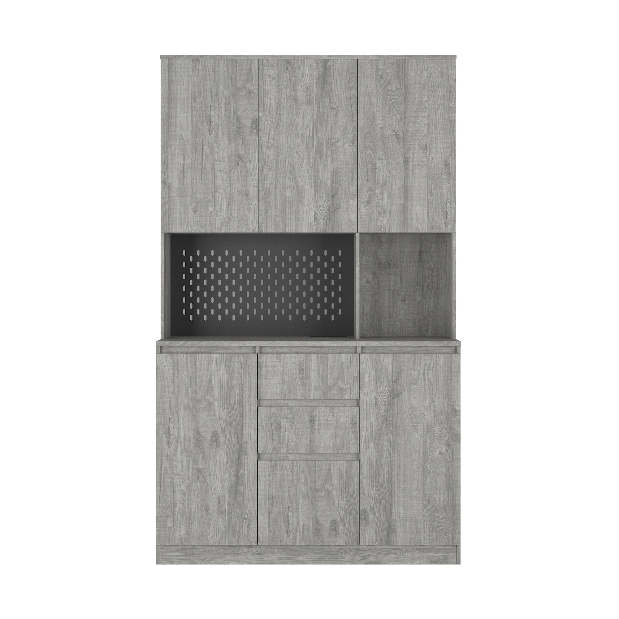 SINOFURN SYA330186WT Contemporary/Modern Wood Gray Pantry