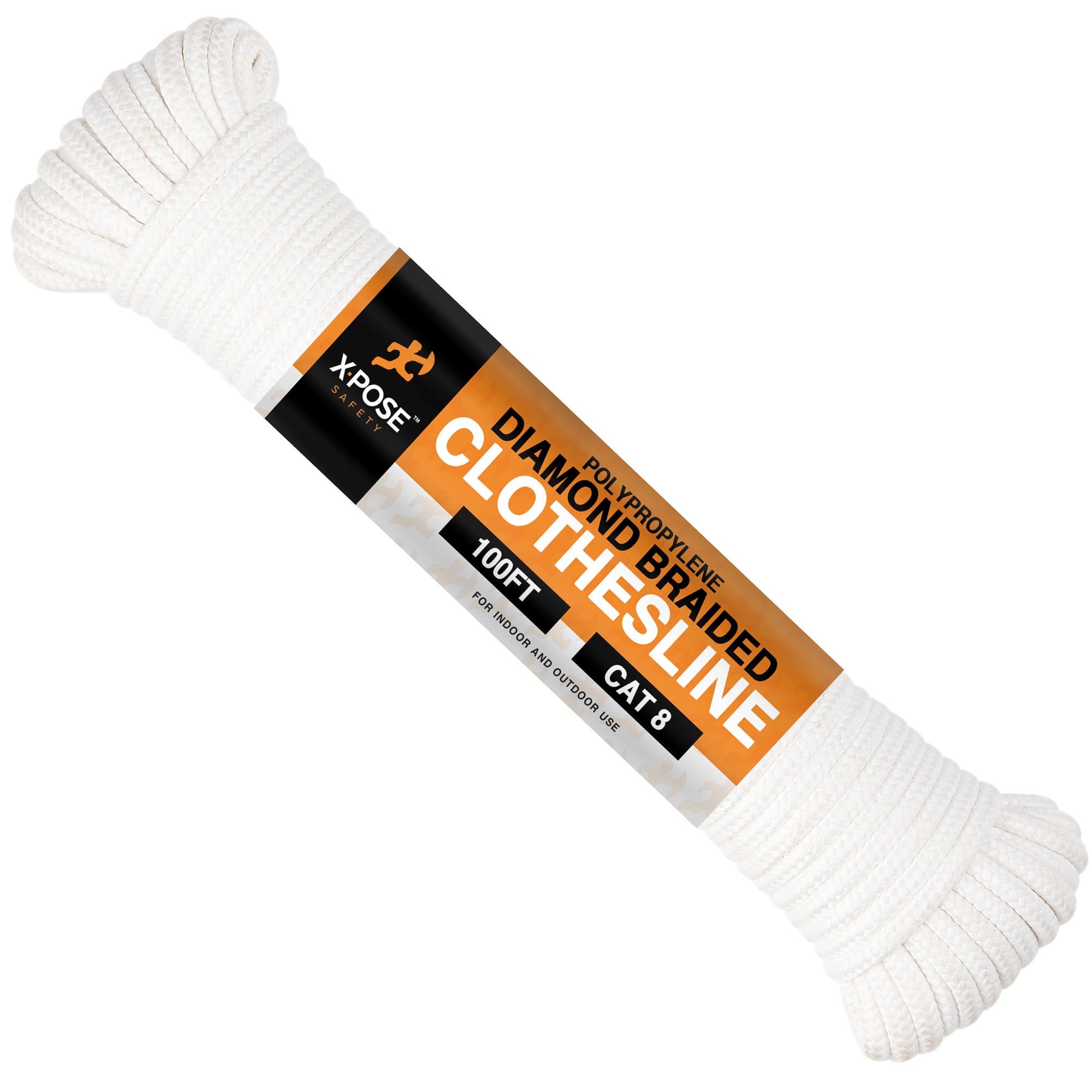 XPOSE SAFETY CCL832-100-X-S 0.25-in x 100-ft Braided Polypropylene Rope (By-the-Roll)