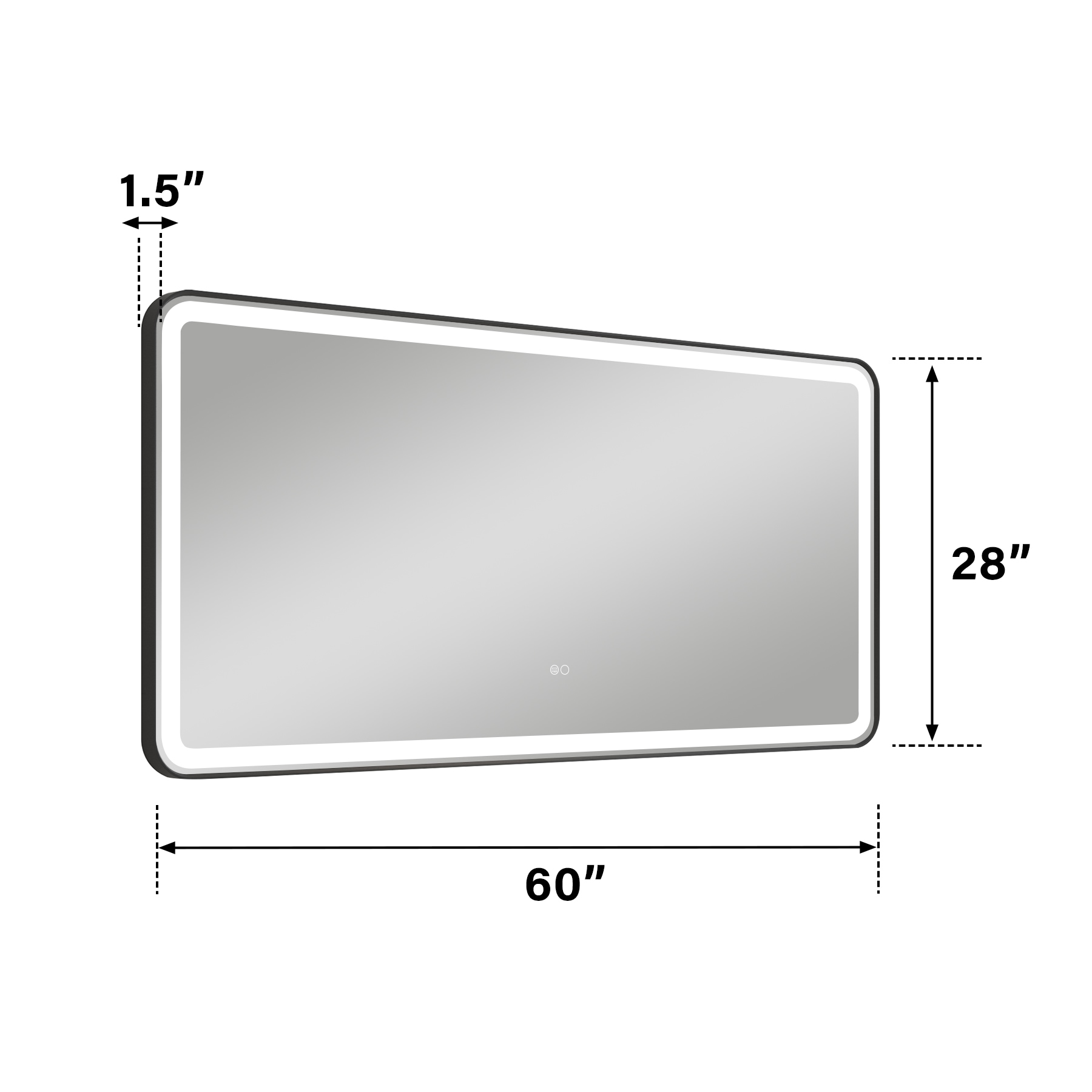 WELLFOR BONIE Bathroom Mirror 60-in x 28-in Framed Rectangle Dimmable ...