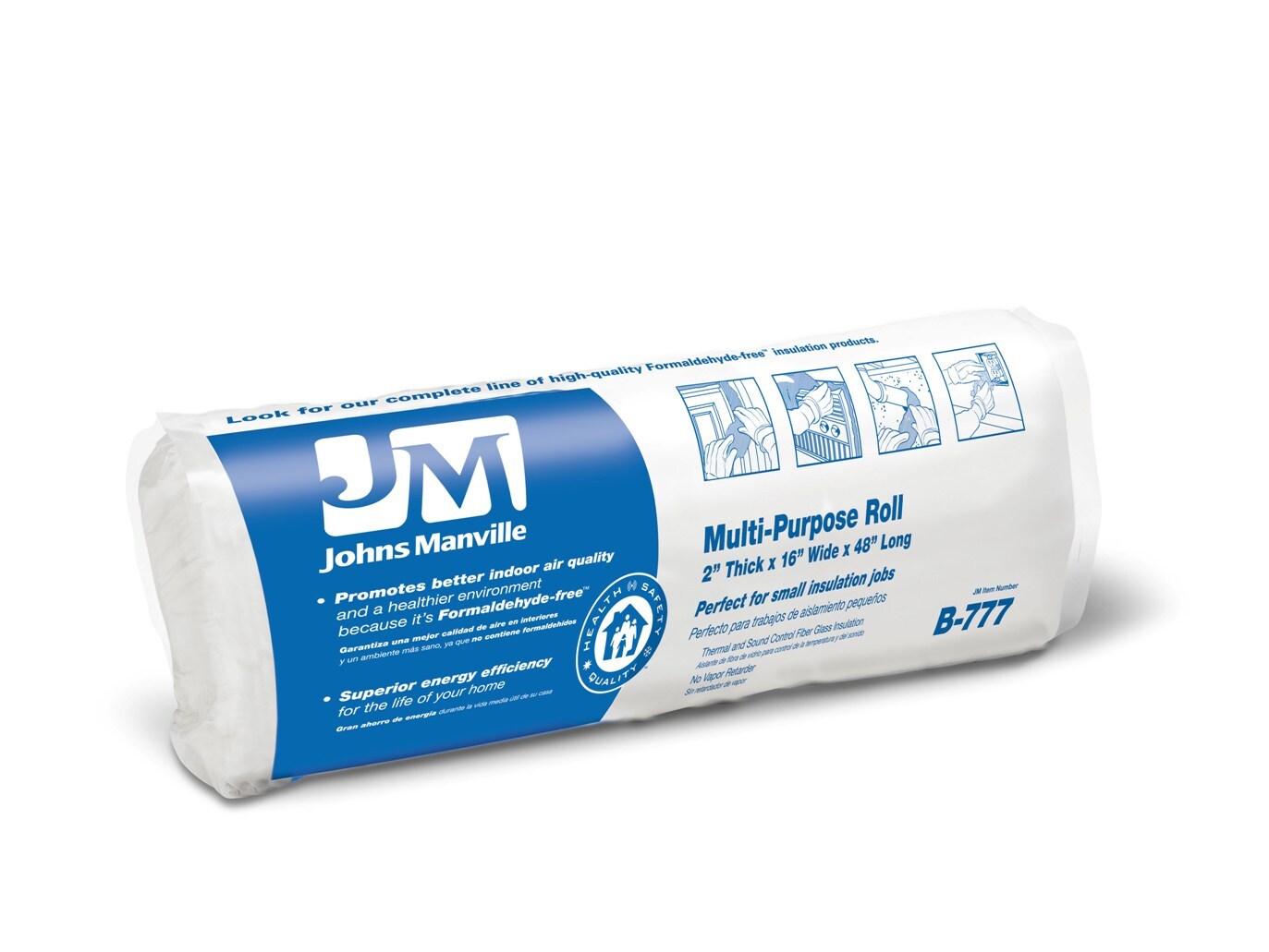 Johns Manville Multi-Purpose Attic Wall Unfaced Fiberglass Roll ...