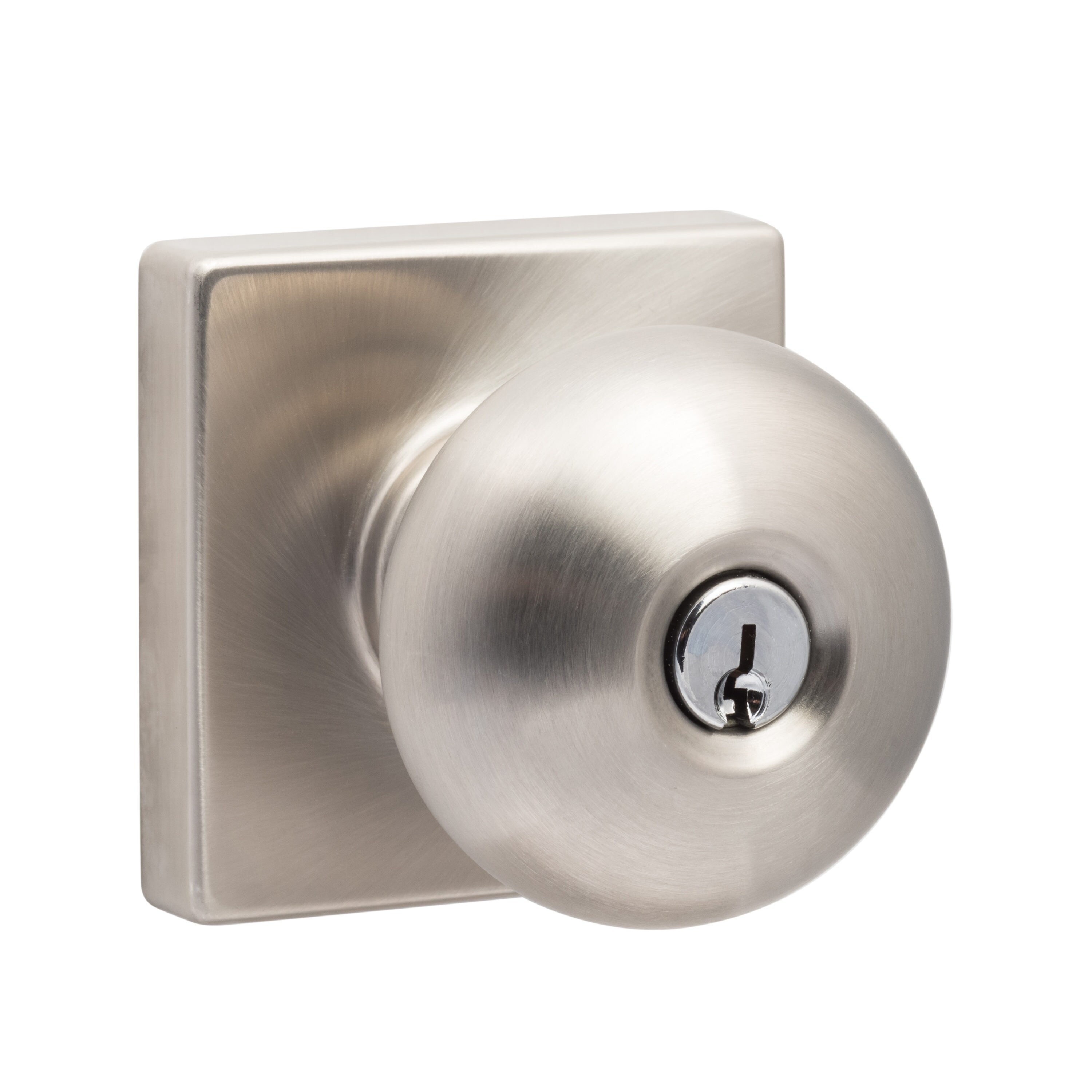 Sure-Loc Hardware DU107-SQ 15 Sure-Loc Door Hardware Durango-Square Satin Nickel Interior Keyed entry door knob Single pack
