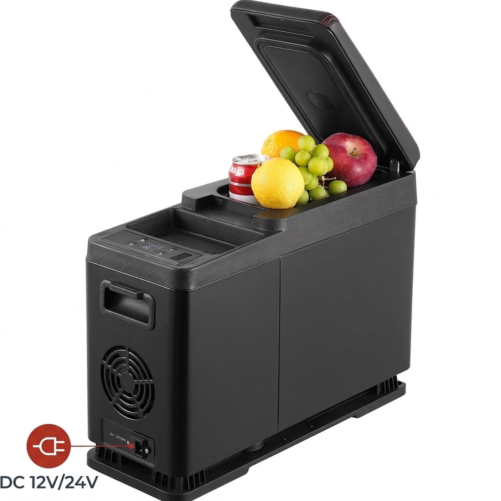 GIVIMO 8-L Armrest Car Refrigerator 12 Volt Portable Freezer -4 to 68 Degree F Compressor Cooler with USB Charging and Wireless Phone Charger