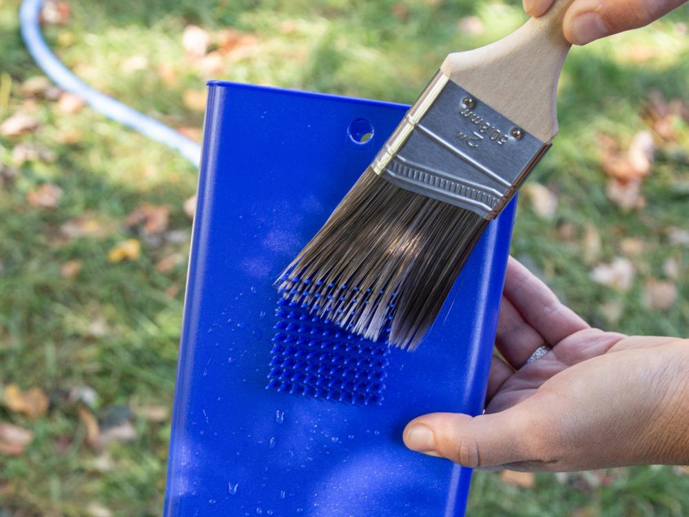 The Brush Wash - Paint Multi-Tool with Brush Cleaner, Roller/Brush Cleaner, and Scraper - Plastic Handle - Cleans Faster with Less Water Waste