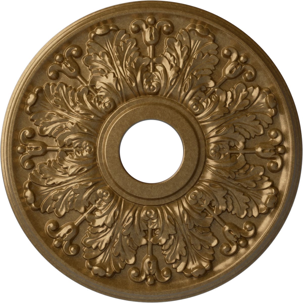 Ekena Millwork CM16APPAS Apollo 16.5-in W x 16.5-in L Painted Pale Gold Polyurethane Whole Ceiling Medallion