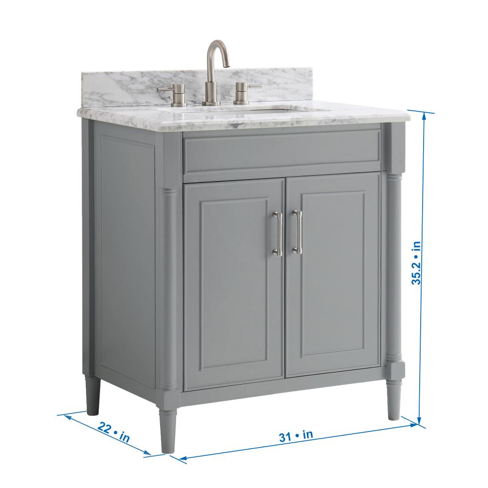 allen + roth Perrella 31-in Light Gray Undermount Single Sink Bathroom ...