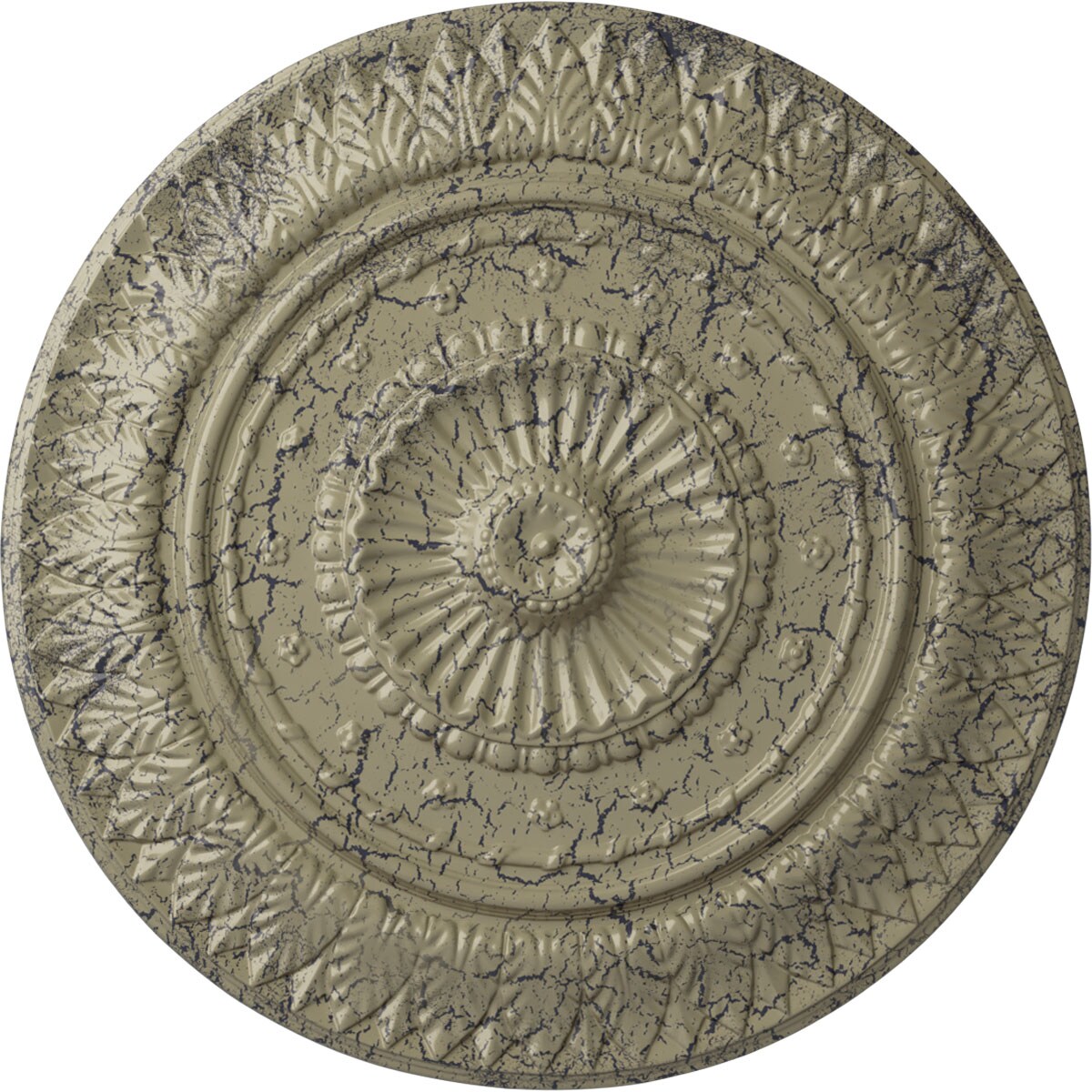 Ekena Millwork CM26CSCSC Christopher 26.625-in W x 26.625-in L Painted Castle Stone Crackle Polyurethane Whole Ceiling Medallion