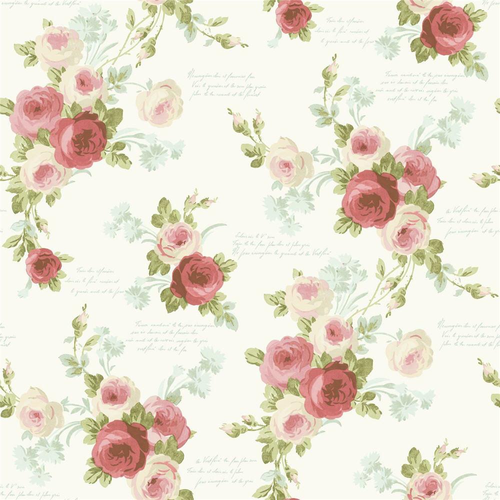 York Wallcoverings Magnolia Home 56 Sq Ft Pink Blue Paper Floral Prepasted Soak And Hang Wallpaper In The Wallpaper Department At Lowes Com