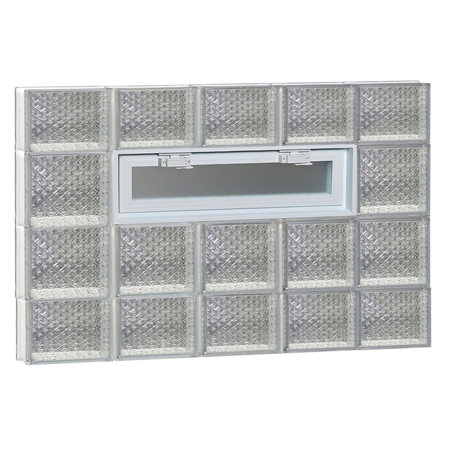 REDI2SET V4028DP Diamond Glass 38-3/4-in x 27-in Frameless Replacement Vented Glass Block Window