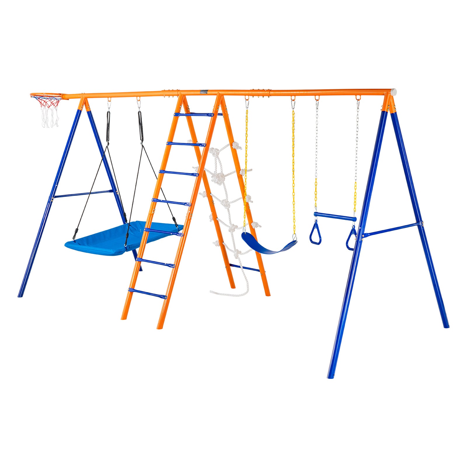 VEVOR AXQQTZ4RW000I4JXOV0 6 in 1 Swing Set 440 LBs Capacity Four Seats Plastic and Metal Belt Swing
