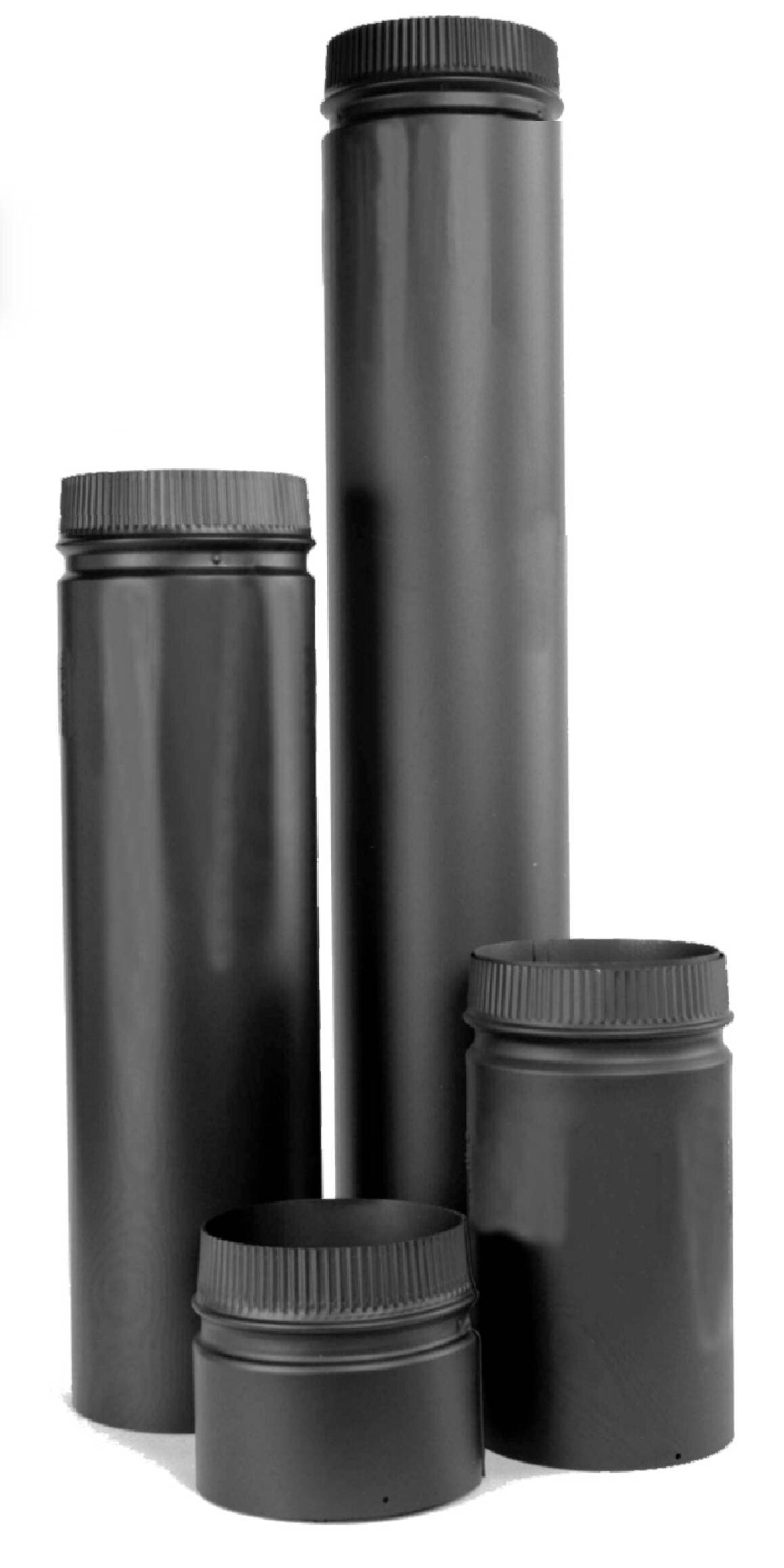 6 X 24 24 Gauge Black Stove Pipe - 1006 - 6 in Imperial 24 Ga Black Pipe -  Single & Double-wall