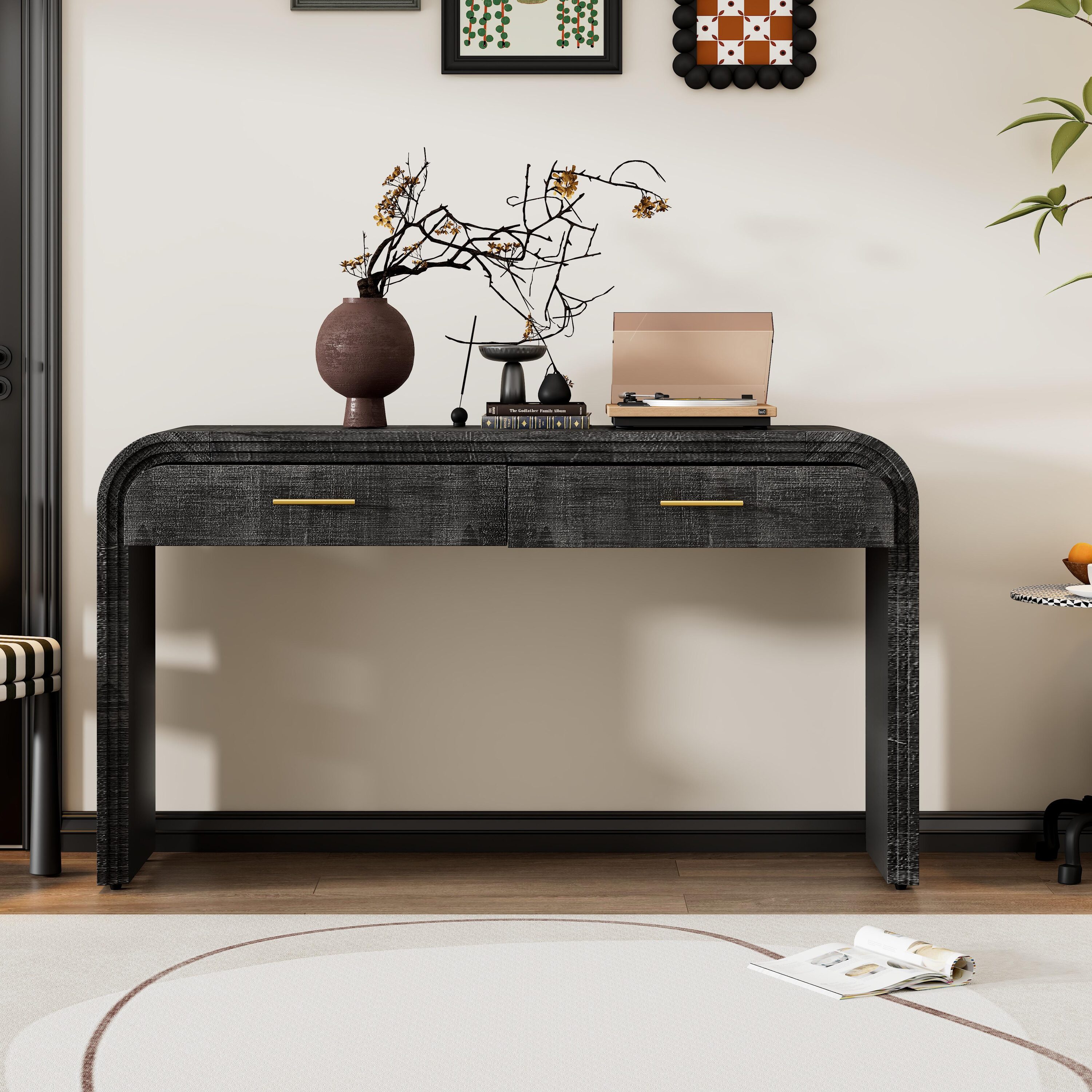 Bayfeve BF-317094B-IN Console Table with Drawers Rustic Wood Console table