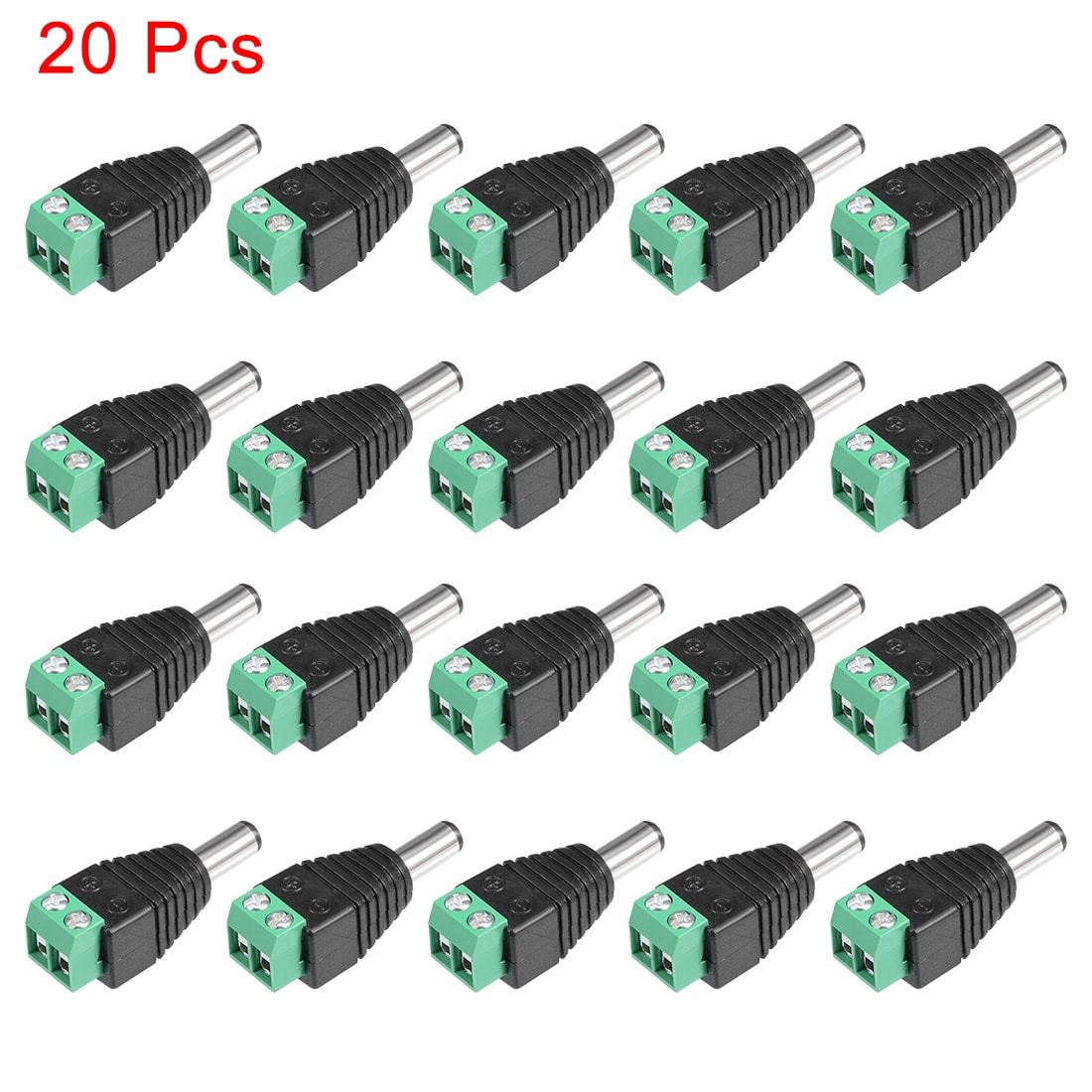 Unique Bargains 20pcs 5.5x2.1mm Male DC Power Jack Plug Adapter ...