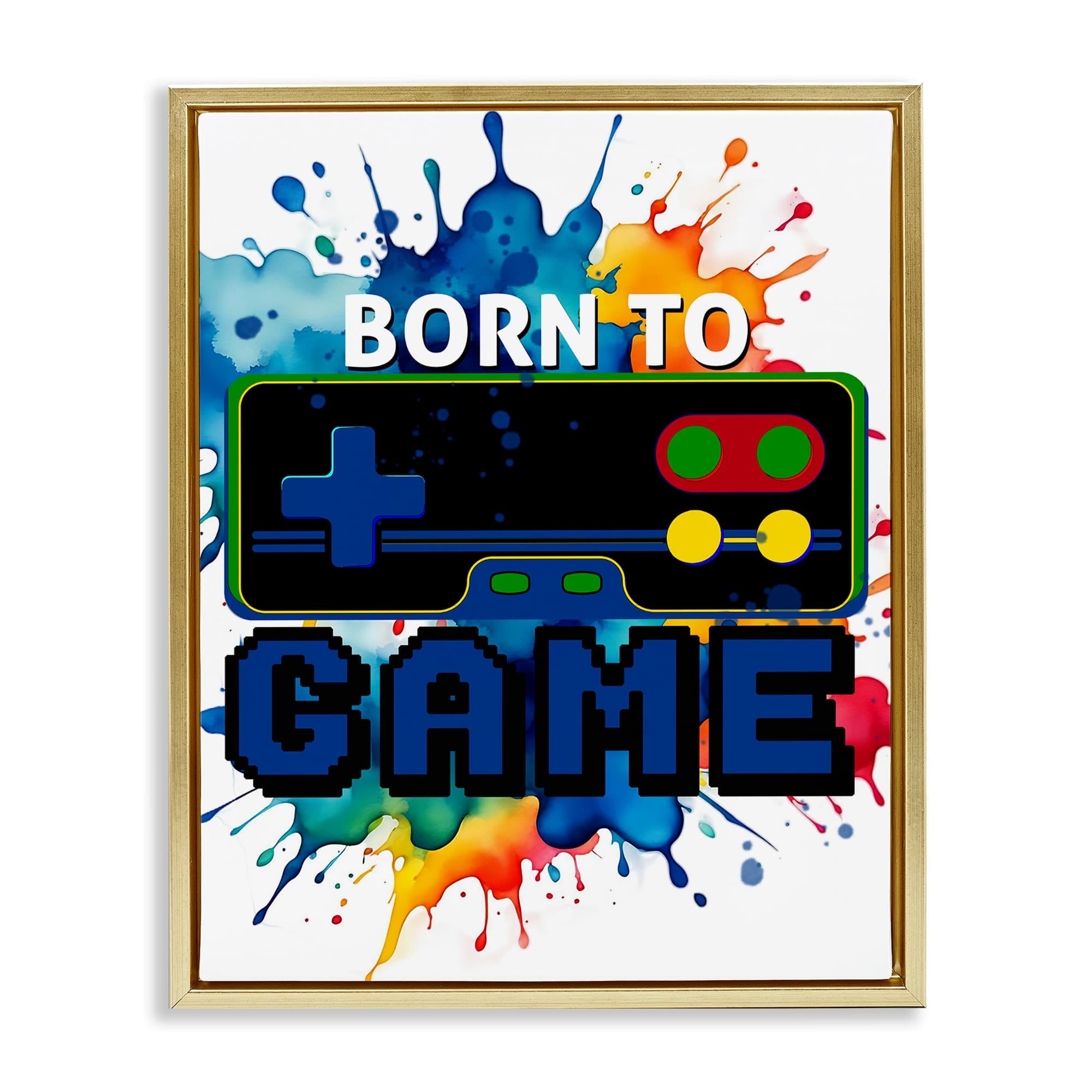 Stupell Industries BS-048-FFG-24X30 Born to Game Splash Floating Frame design by Kim Allen