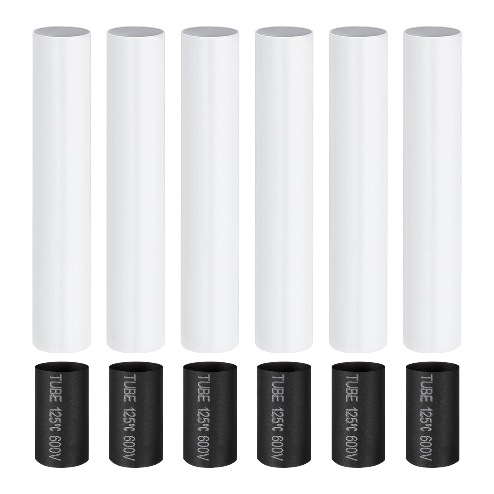 PATIKIL 5 Inch Tall Candle Covers Sleeves 6pcs Metal E12 Chandelier Socket Sleeves with Insulation Heat Shrinkable Flame Retardant Tube Bulb Light Base Holder for Lamps White #S26072700UX3949