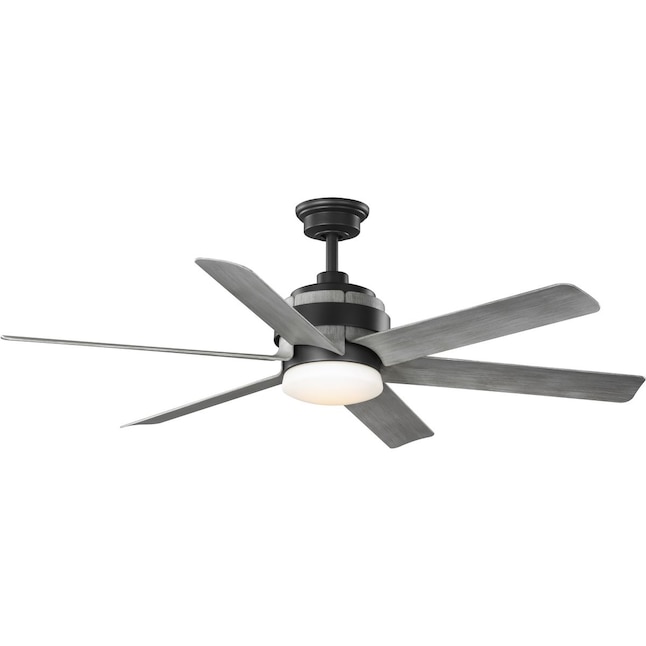 Progress Lighting Kaysville 56 In Graphite Integrated Led Indoor Outdoor Ceiling Fan With Light And Remote 6 Blade The Fans Department At Lowes Com