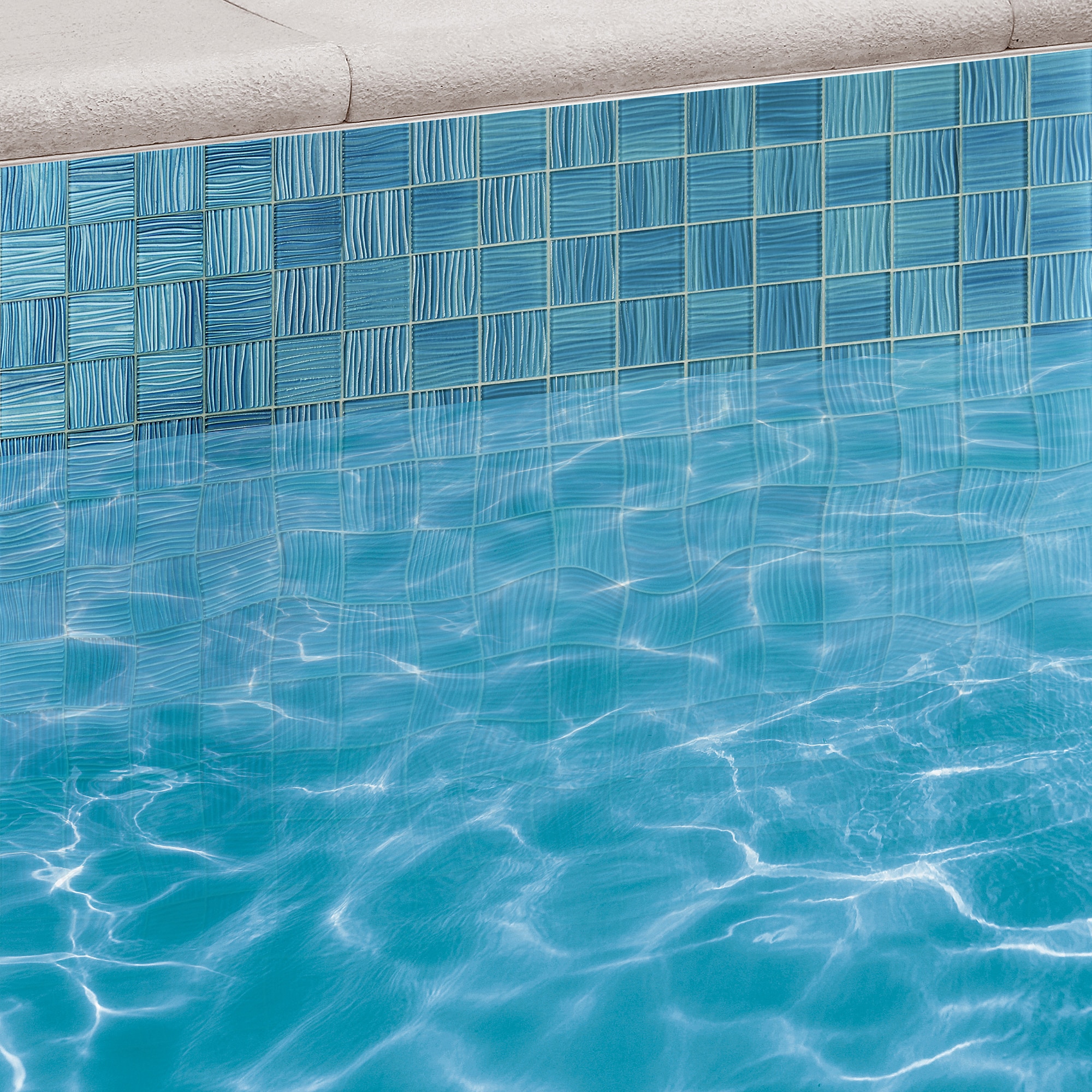 Artmore Tile Mineralis Aqua 12-in x 12-in Polished Glass Checkered ...