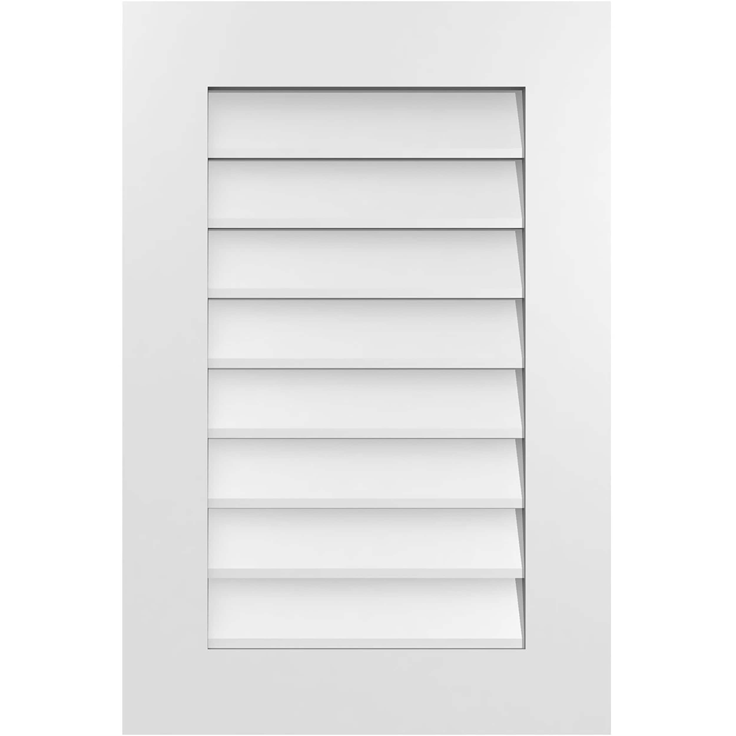 Ekena Millwork GVPVE20X3001SN 20-Inches x 30-Inches Off-white Rectangle PVC Gable Louver Vent