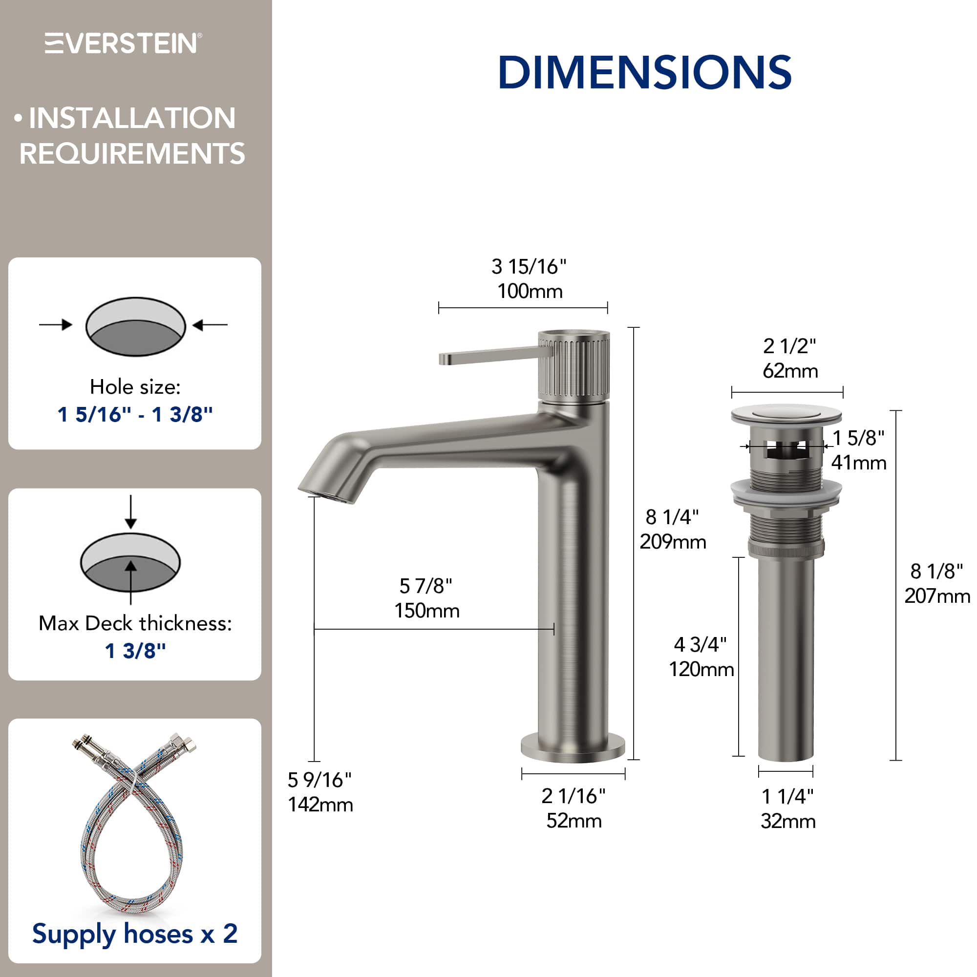 EVERSTEIN SFS-1313B-NK Lavatory-Faucets - View #10