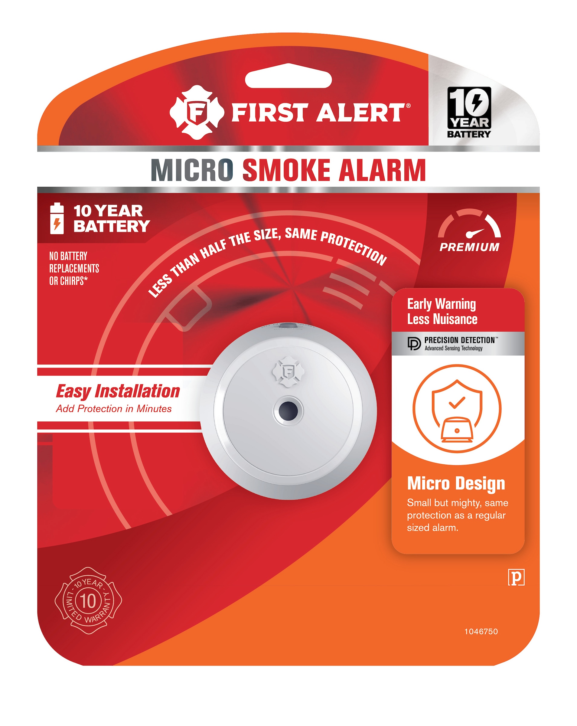 First Alert 1046750 10-Year Battery-operated Photoelectric Smoke Detector