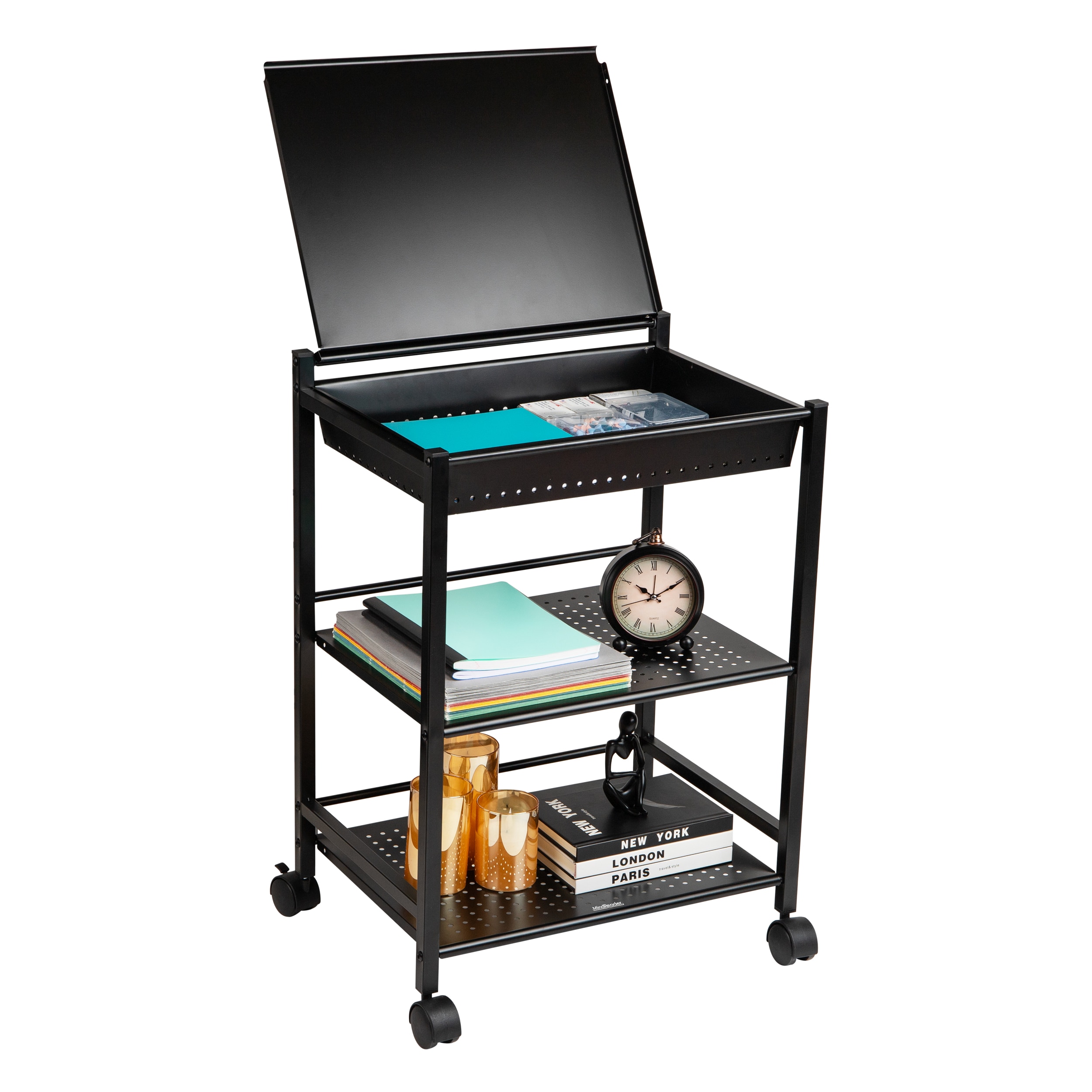 Mind Reader LGCART3T-BLK Black Office cart