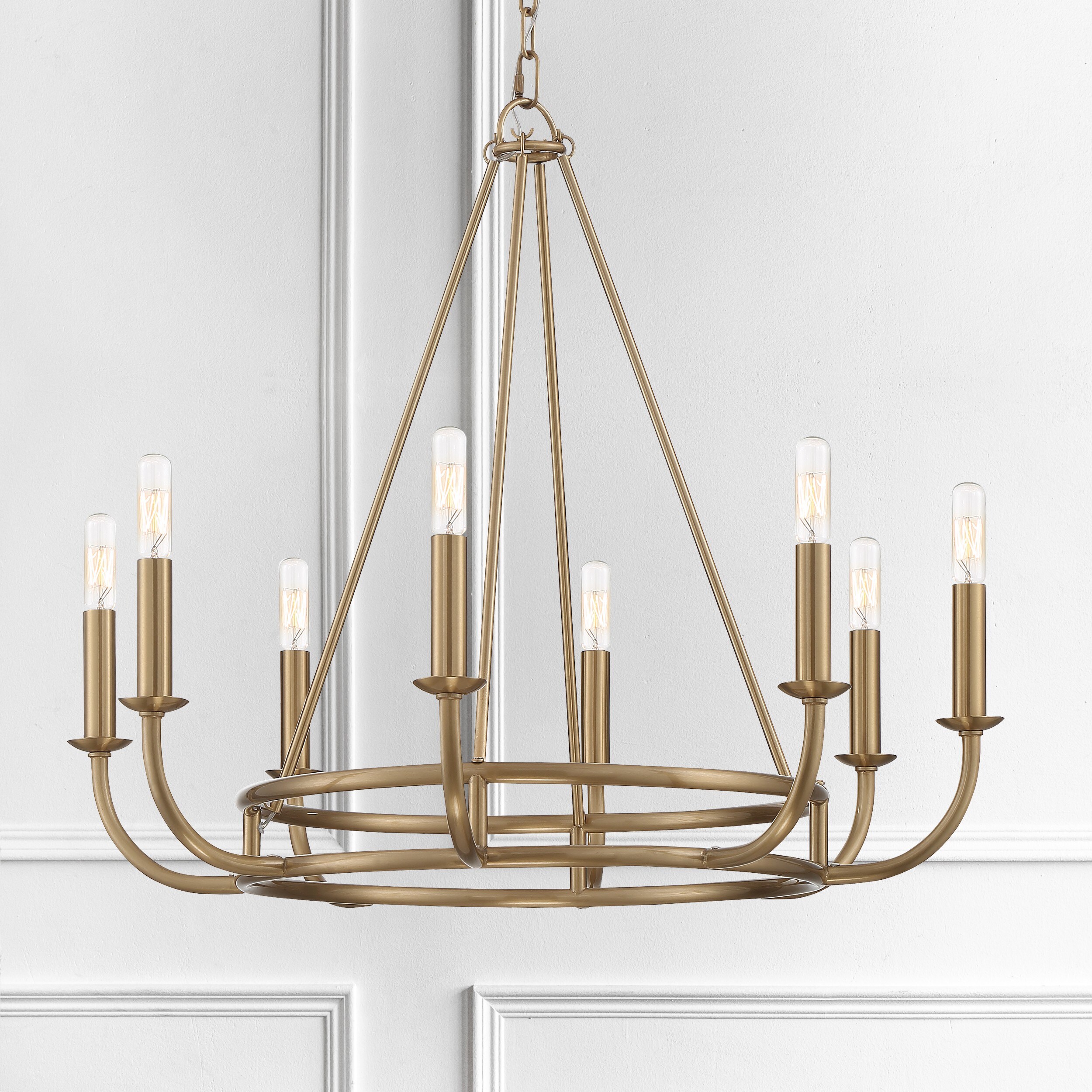 Bailey 8-Light Aged Brass and Crystal Chandelier