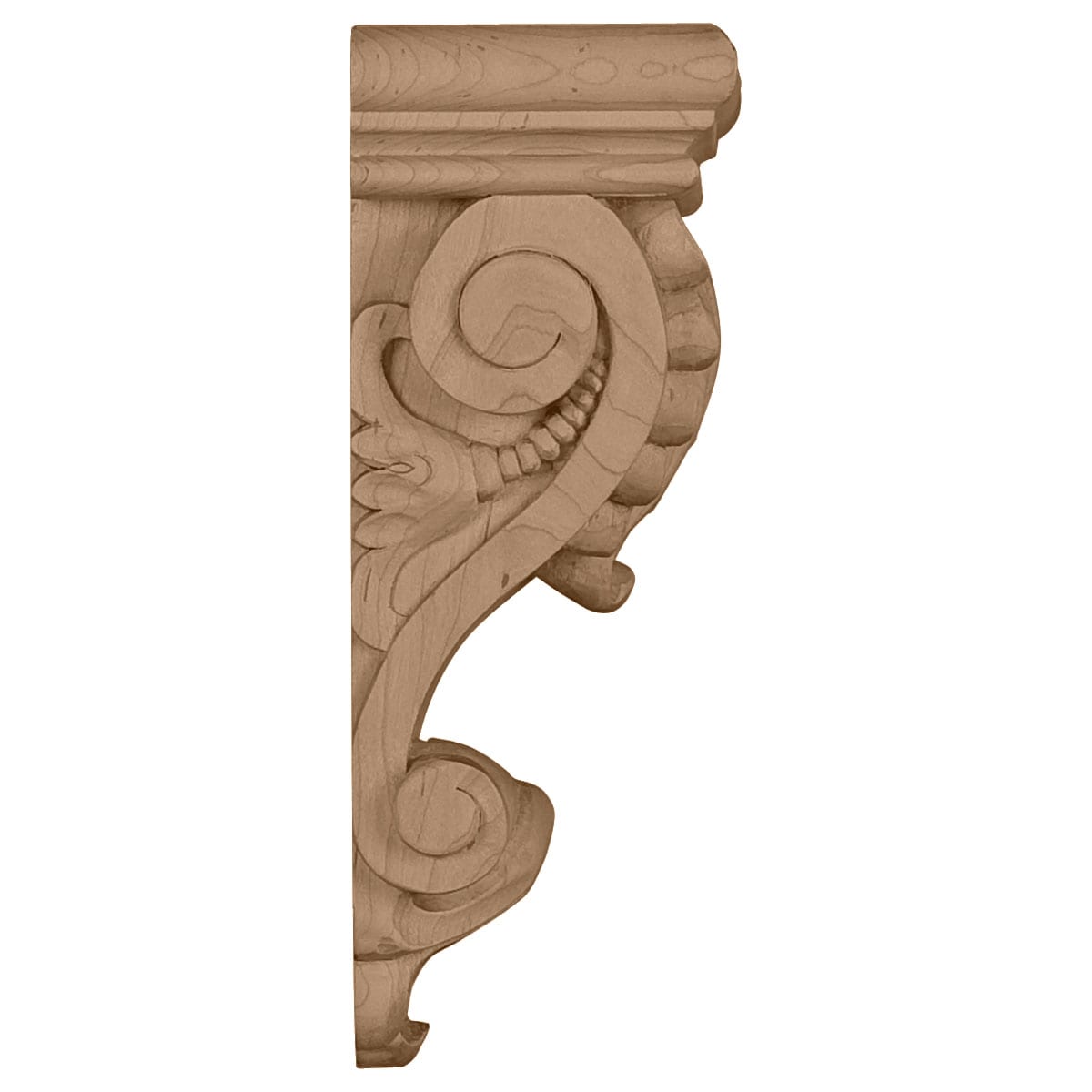 Cherry Hand-Carved Hardwood Acanthus Leaf Corbel