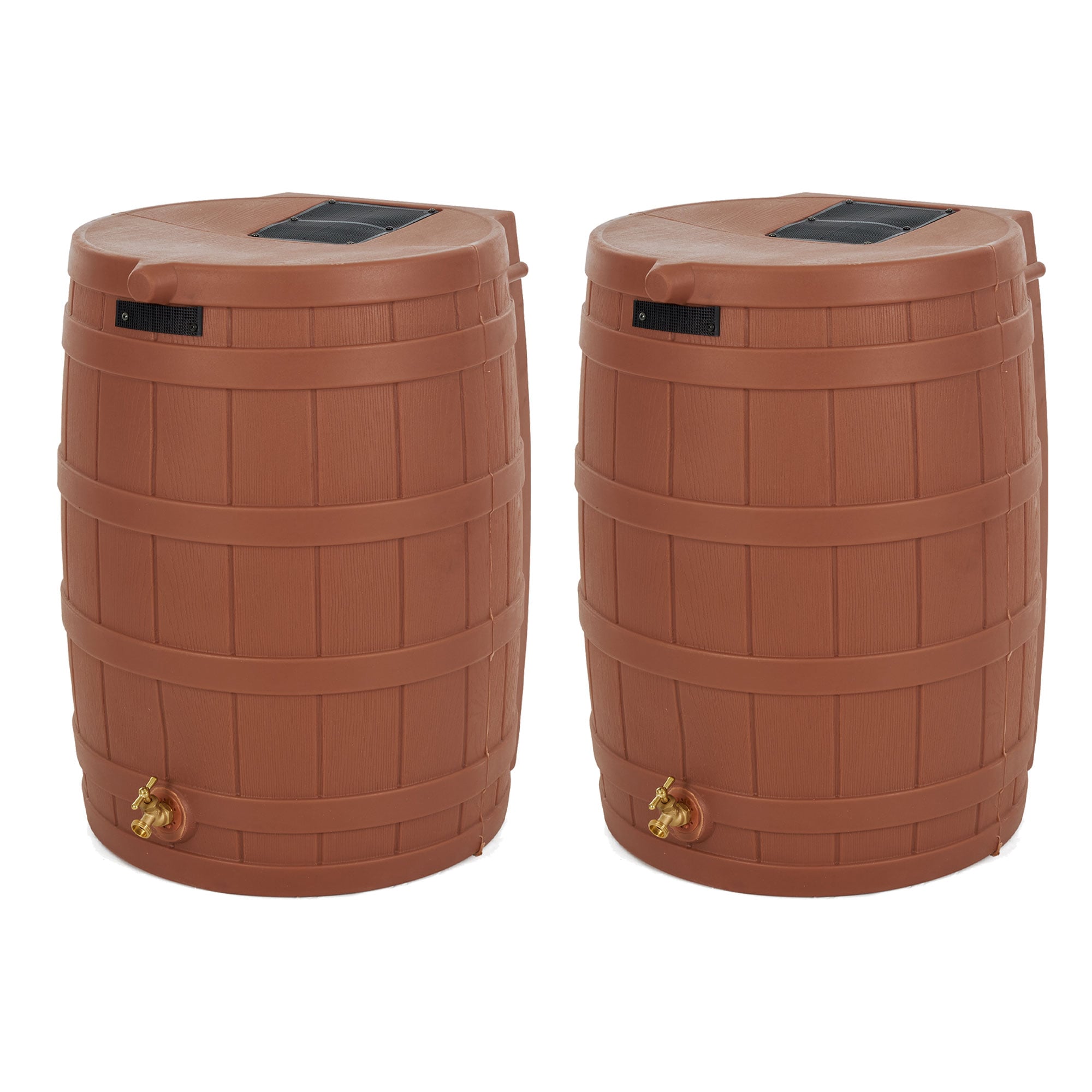 Good Ideas 393816 50-Gallon Brown Plastic Rain Barrel Spigot