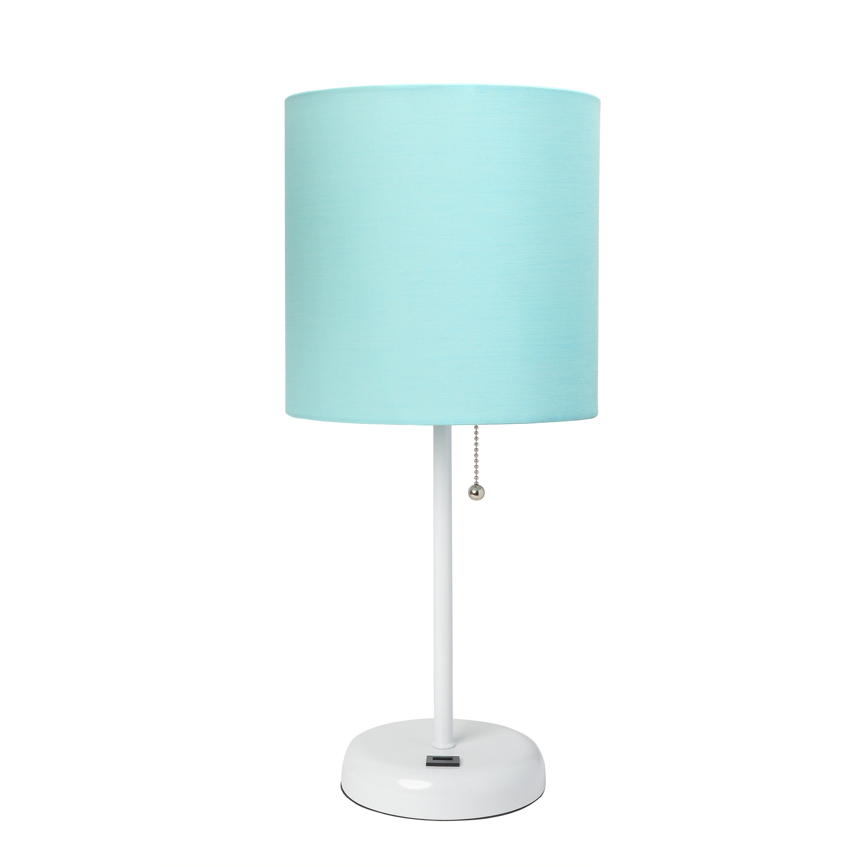 Aqua Table Lamp With Fabric Shade, Aqua Table Lamp Shade