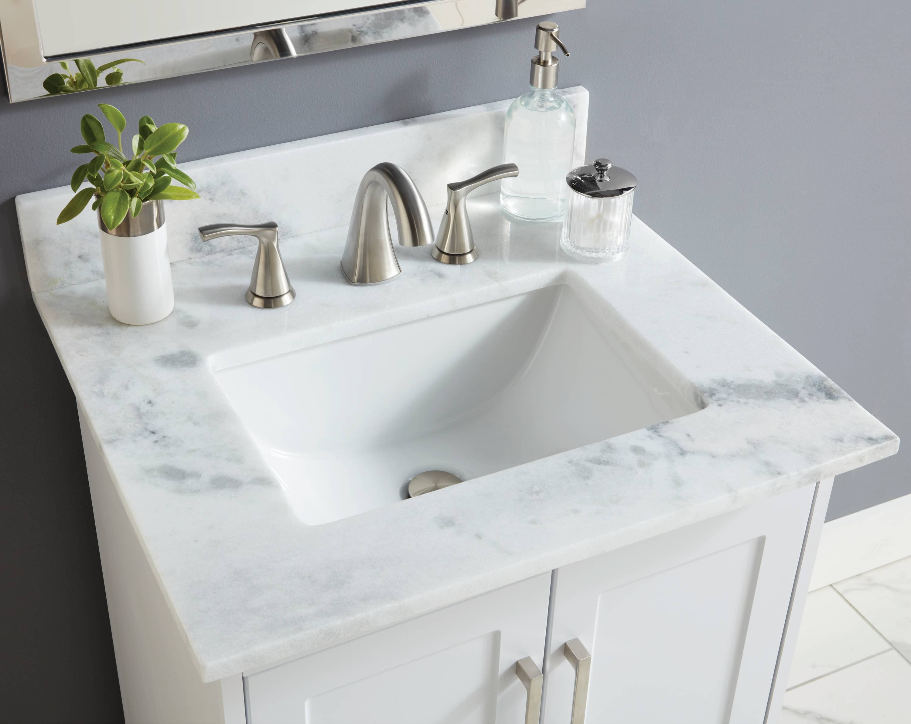 24 In Bathroom Vanity Tops At Com, How To Attach Marble Sink Vanity