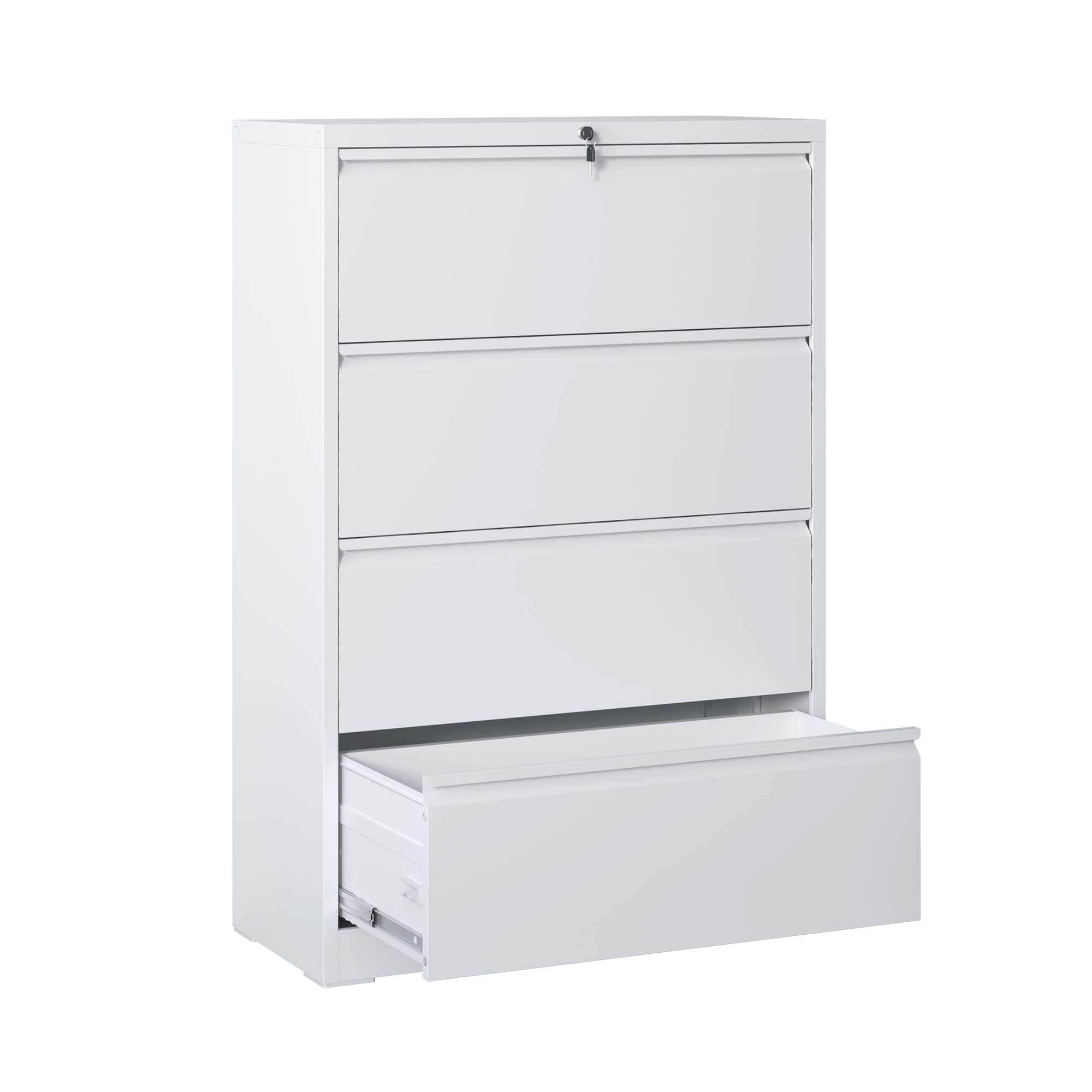Kahomvis White Office Cabinet