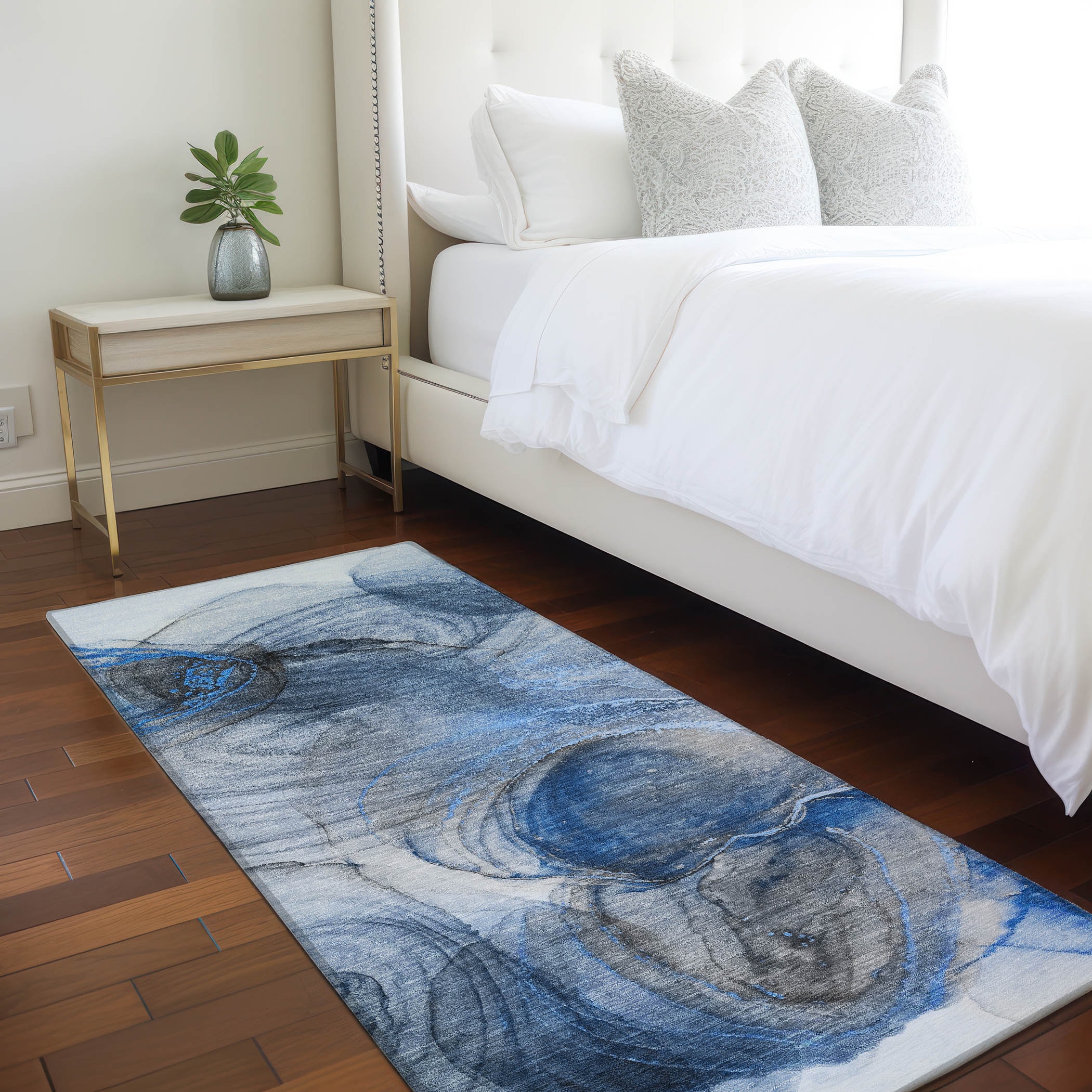 Addison Rugs ACN513NA2X8 Chantille ACN513NA 2 x 7 (ft) Polyester Navy Rectangular Indoor/Outdoor Abstract Machine washable Area rug