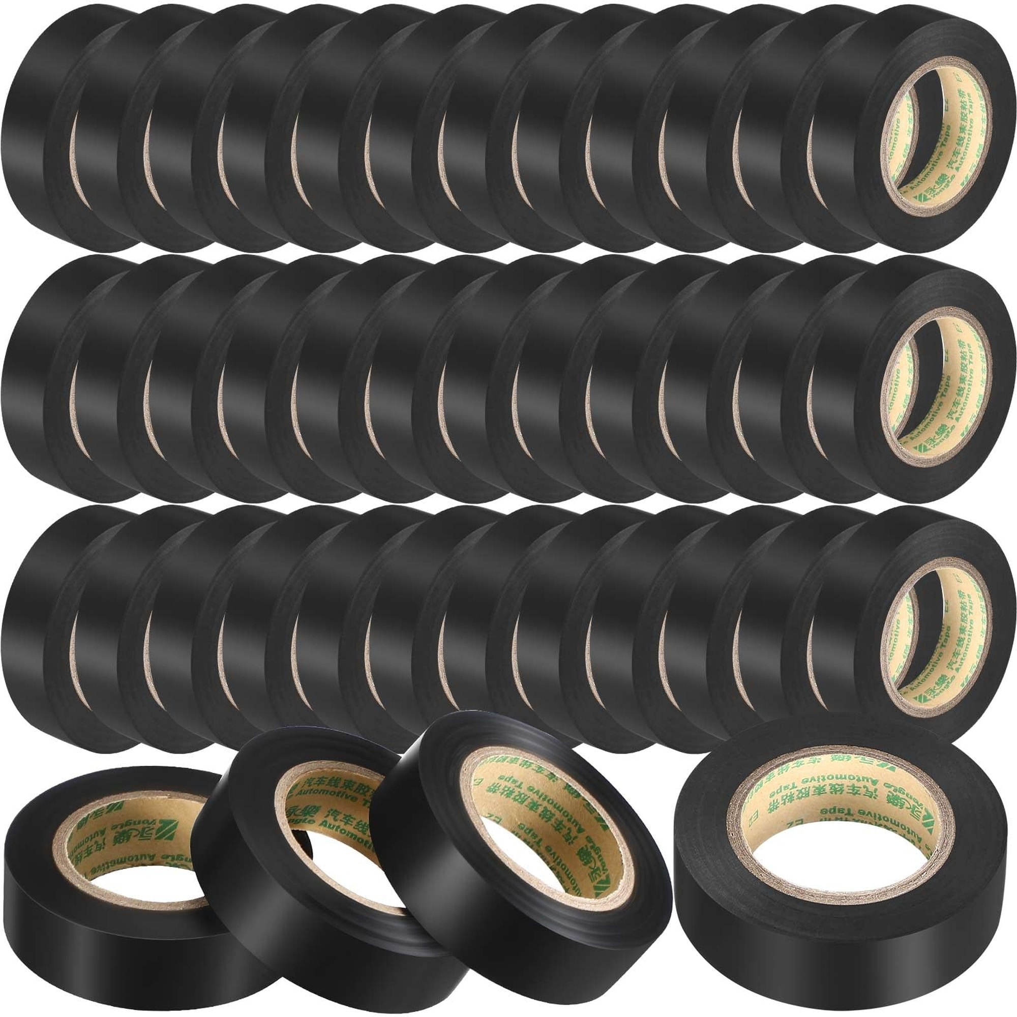 Numhew 3 4 in x 66 ft 40 Roll Black PVC Electrical Tape