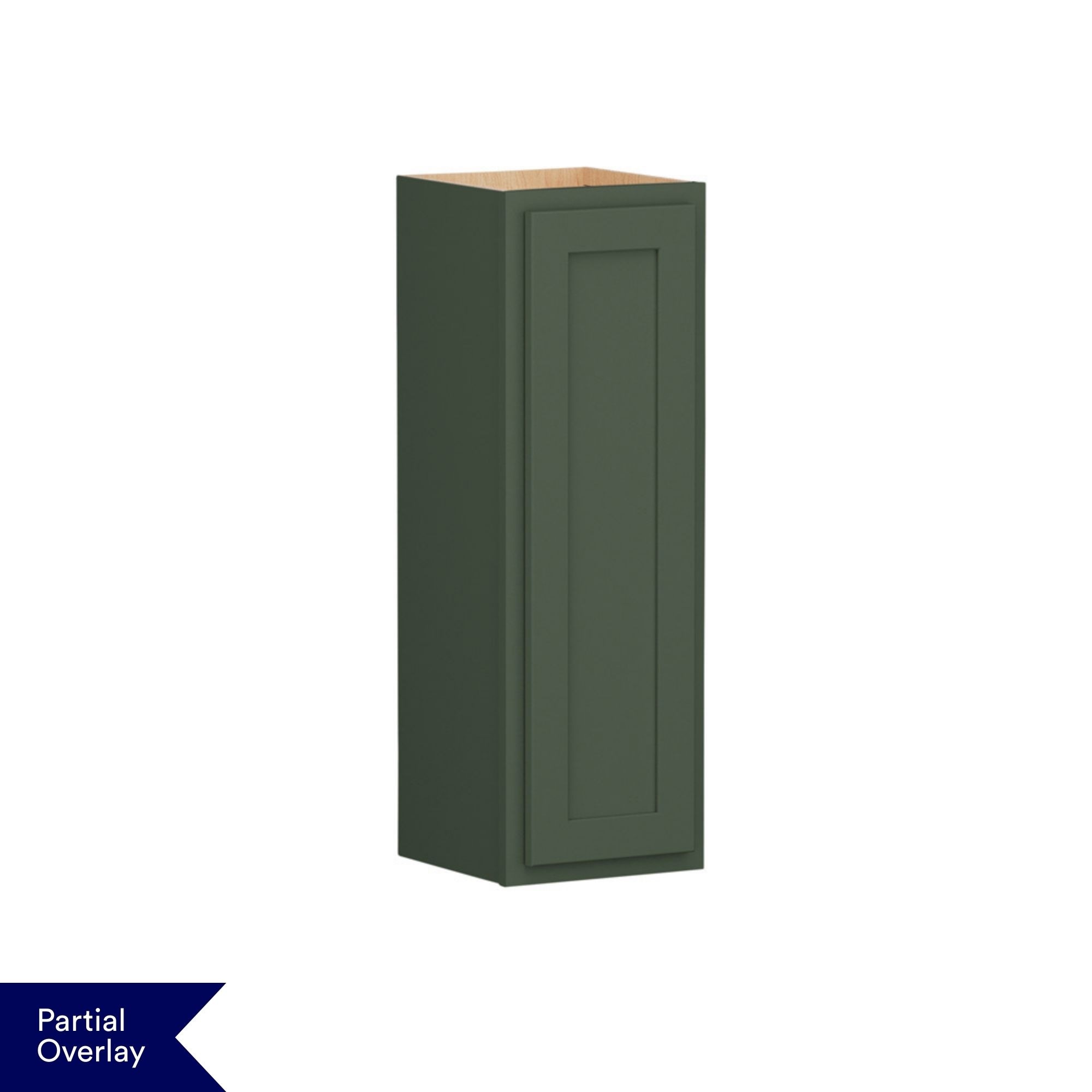 Shenandoah Breckenridge POL 12-in W x 36-in H x 12-in D Sage Wall Fully Assembled Cabinet Recessed Panel Shaker