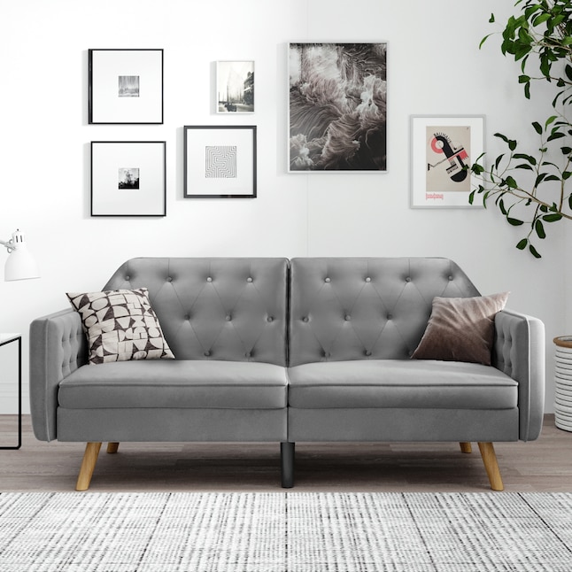 Modern Velvet Twin Sofa Bed, Twin Size Bed Into Couch
