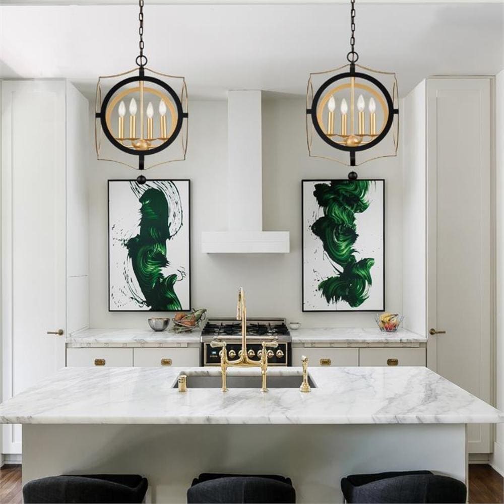 Elegant Black Crystal 4-Light Candelabra Chandelier
